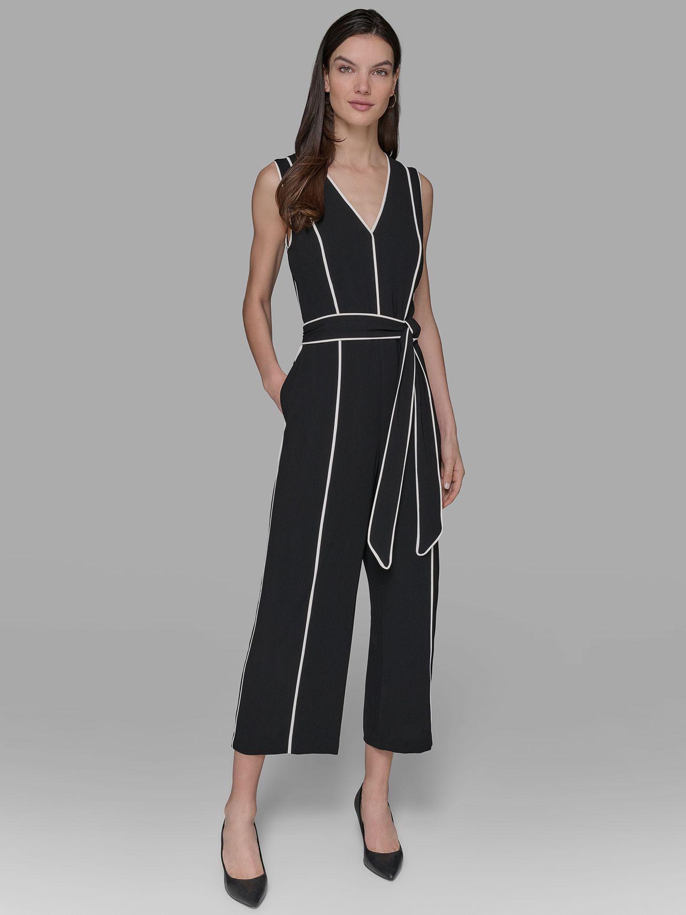 Vestido enterizo detalle contraste Negro Karl Lagerfeld-0