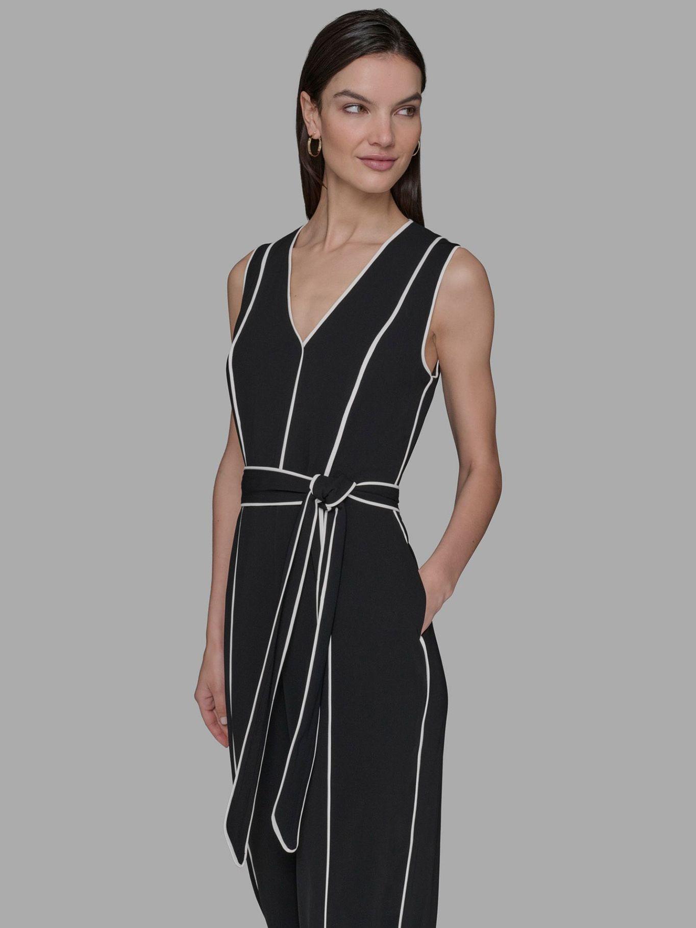 Vestido enterizo detalle contraste Negro Karl Lagerfeld-1