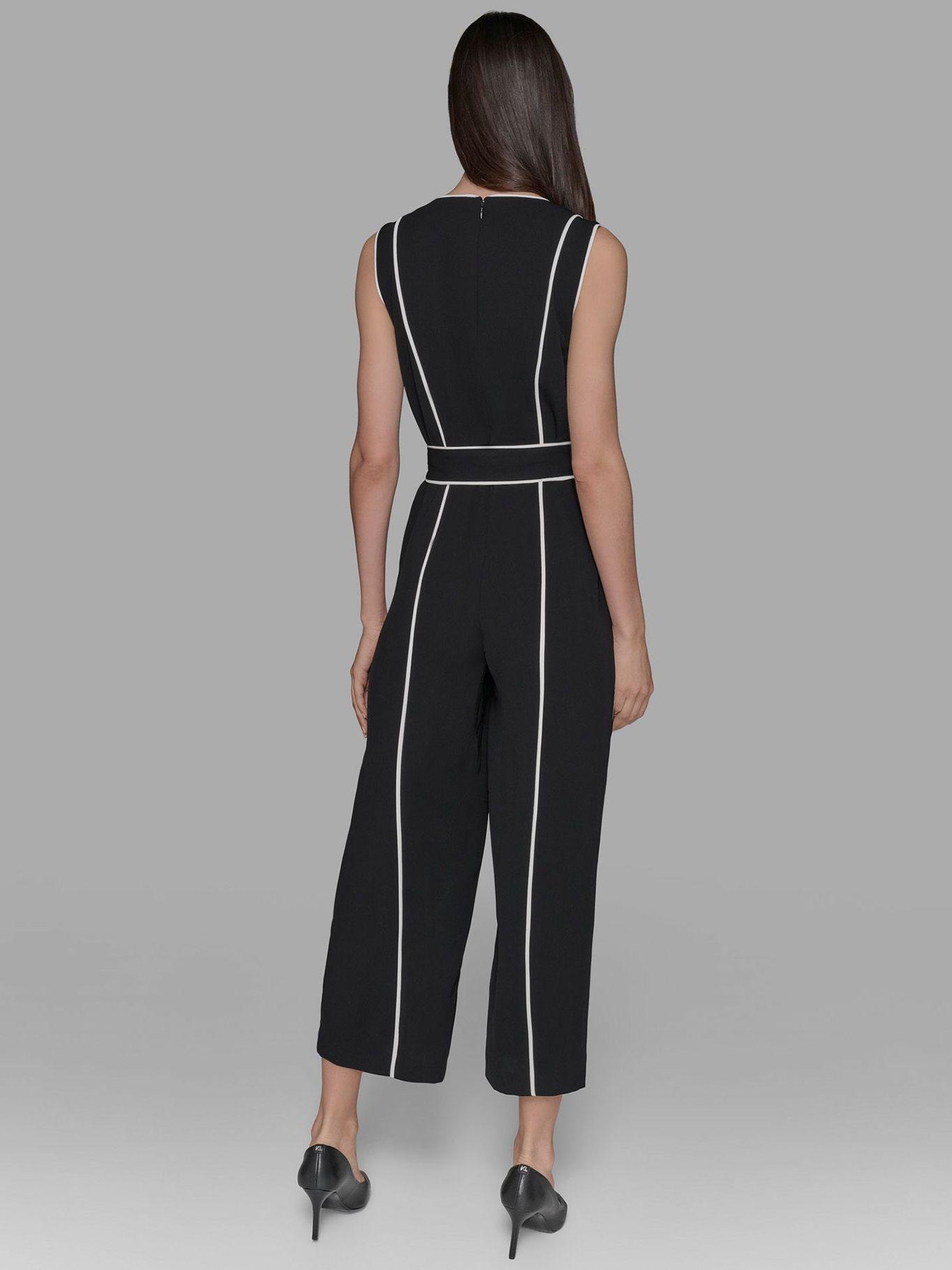 Vestido enterizo detalle contraste Negro Karl Lagerfeld-2