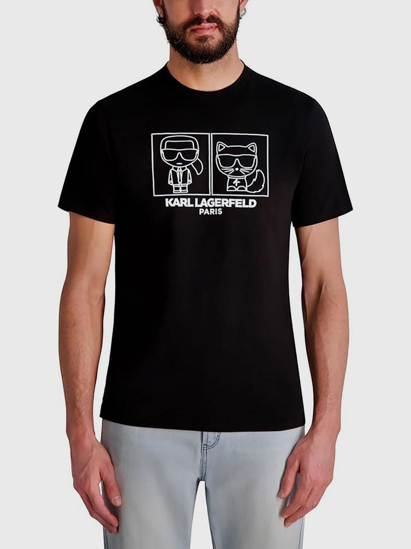 Polera Karl y Choupette estampado Negro Karl Lagerfeld-0