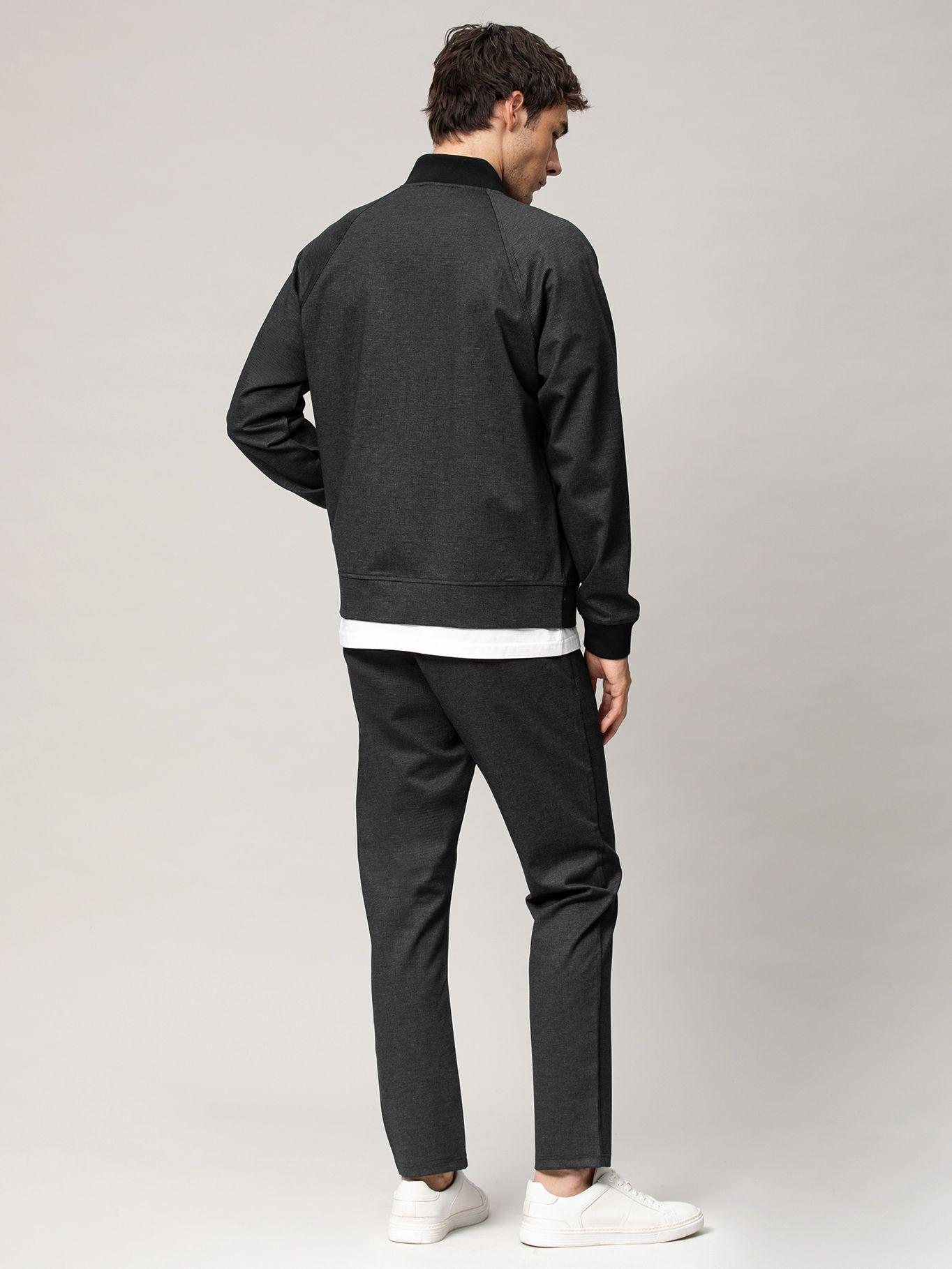 Pantalón de felpa texturizada y logo Negro Karl Lagerfeld-2