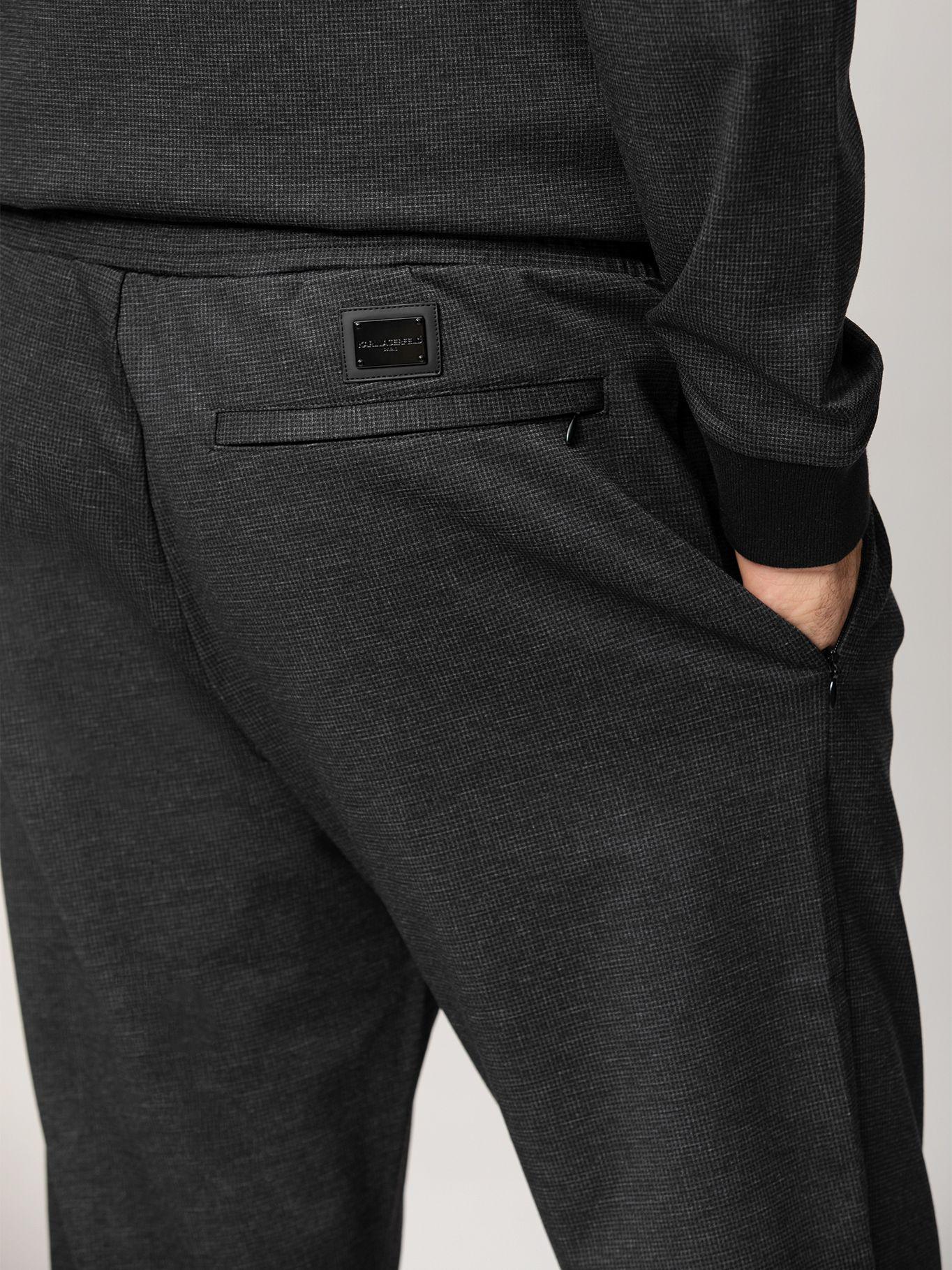 Pantalón de felpa texturizada y logo Negro Karl Lagerfeld-3