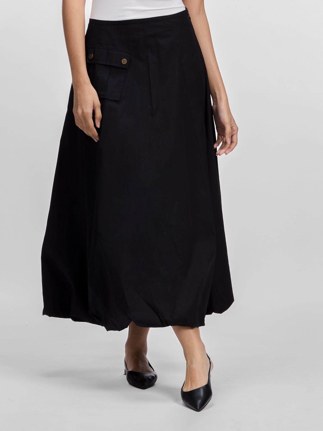 Falda midi bubble Negro Karl Lagerfeld-0