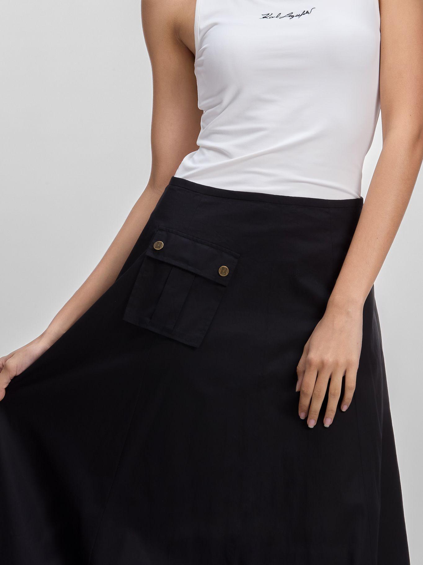 Falda midi bubble Negro Karl Lagerfeld-1