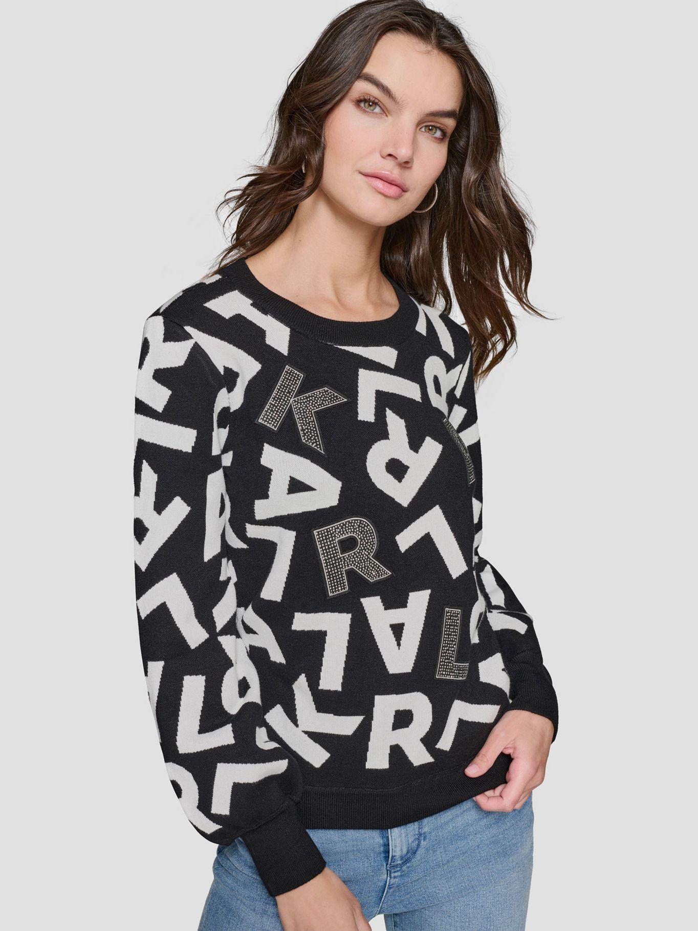 Sweater con logo KARL desordenado-0