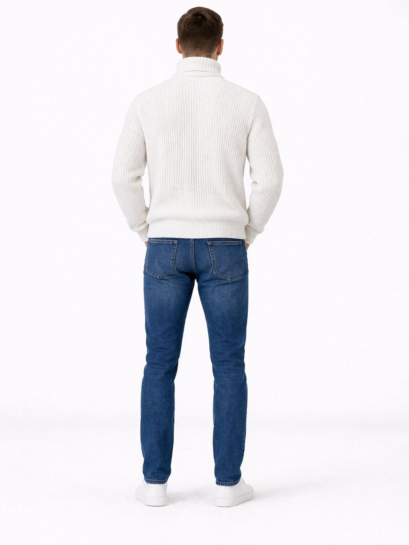 Sweater de cuello alto texturizado Blanco Karl-2