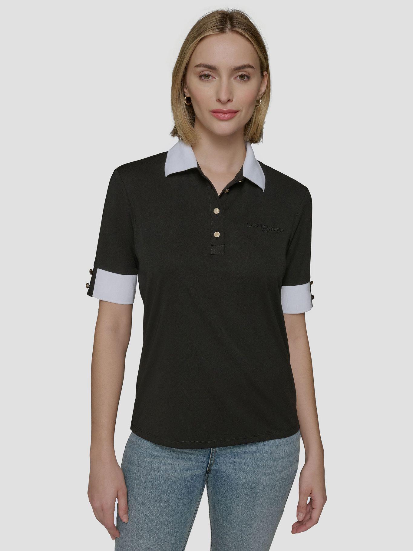 Polera henley de puño en contraste Negro Karl Lagerfeld-0