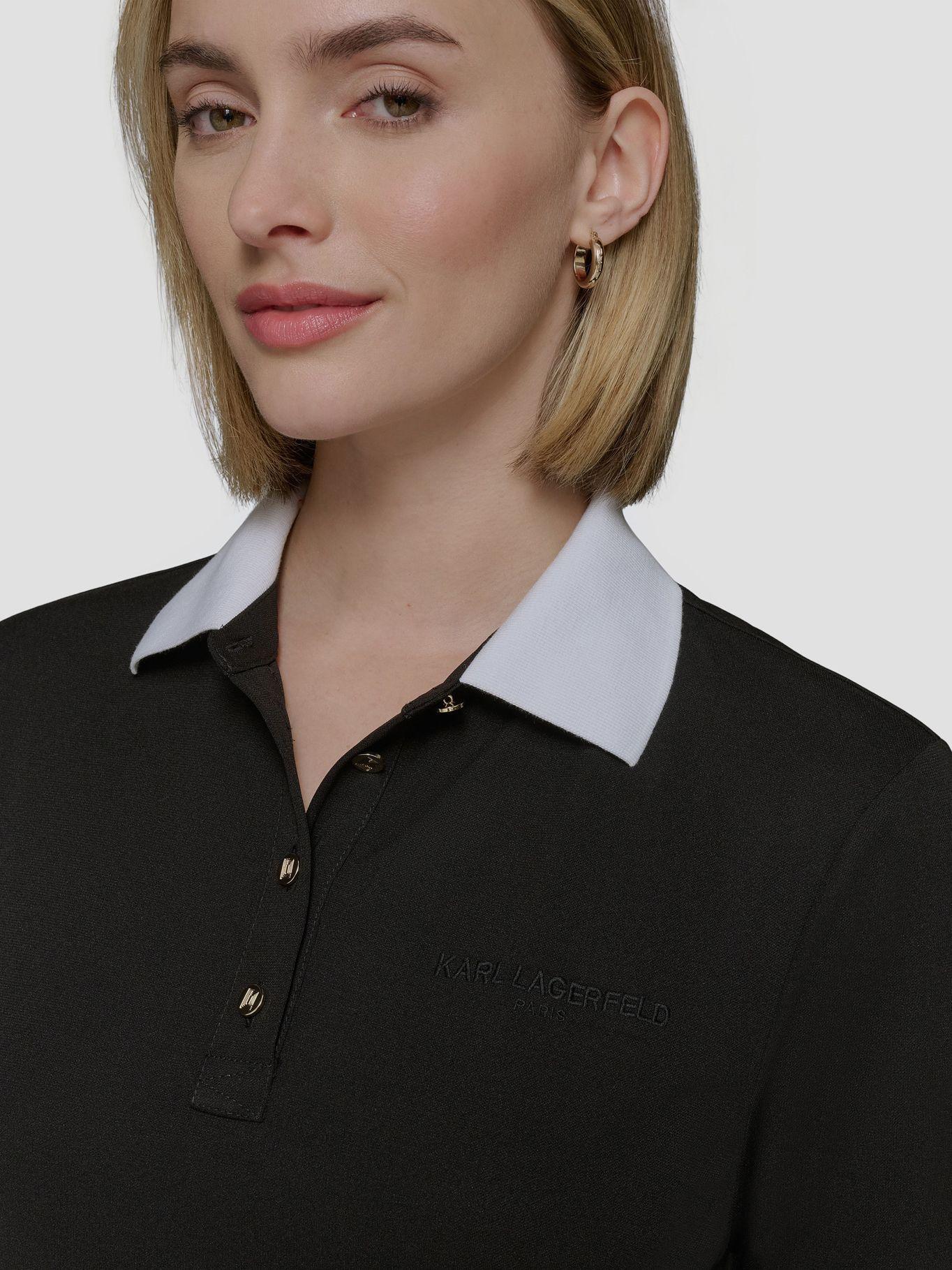 Polera henley de puño en contraste Negro Karl Lagerfeld-3
