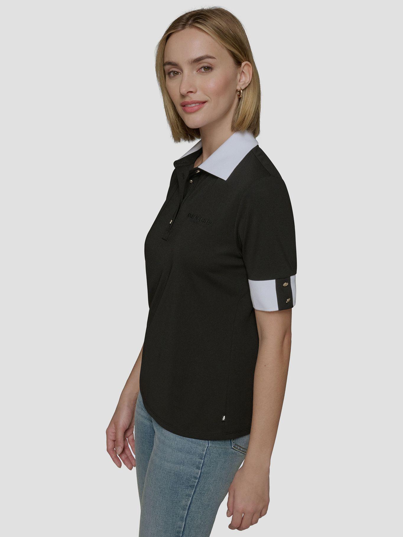 Polera henley de puño en contraste Negro Karl Lagerfeld-5