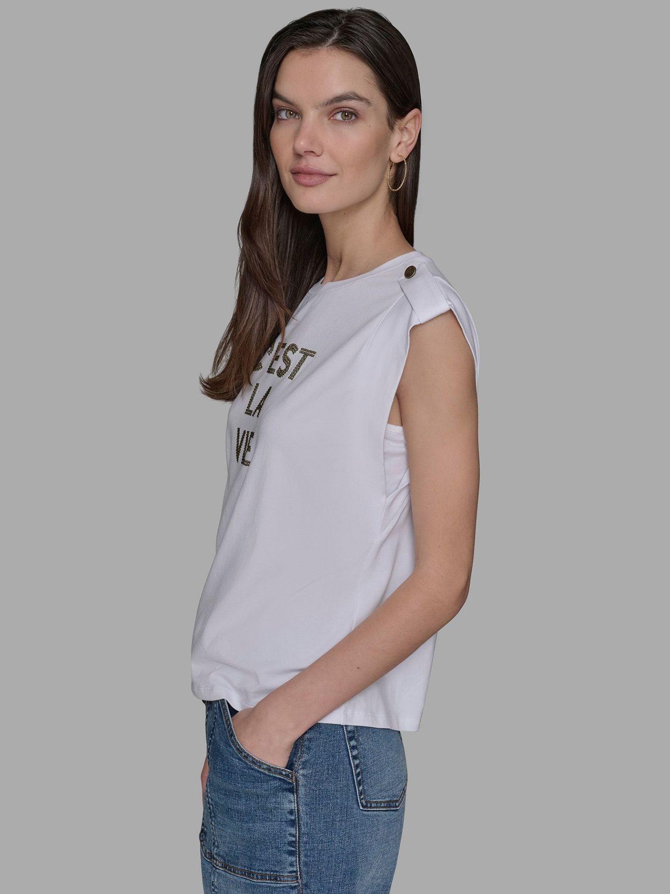 Polera estampado C EST LA VIE Blanco Karl Lagerfeld-3