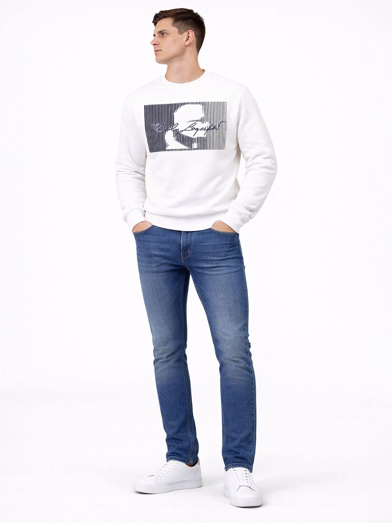 Polerón estampado perfil  strip cameo Blanco-1