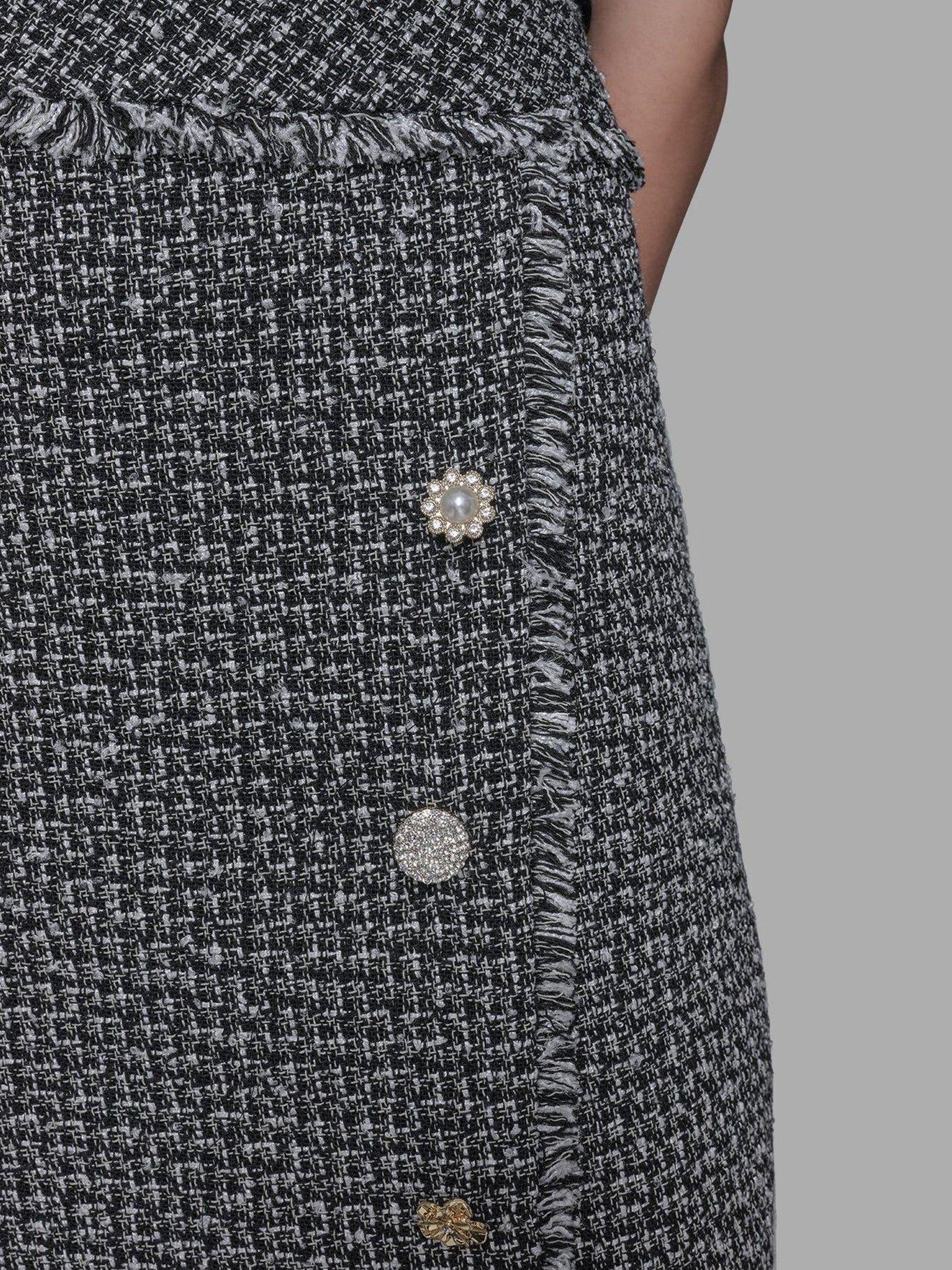 Falda de tweed con botones Multicolor Karl Lagerfeld-5