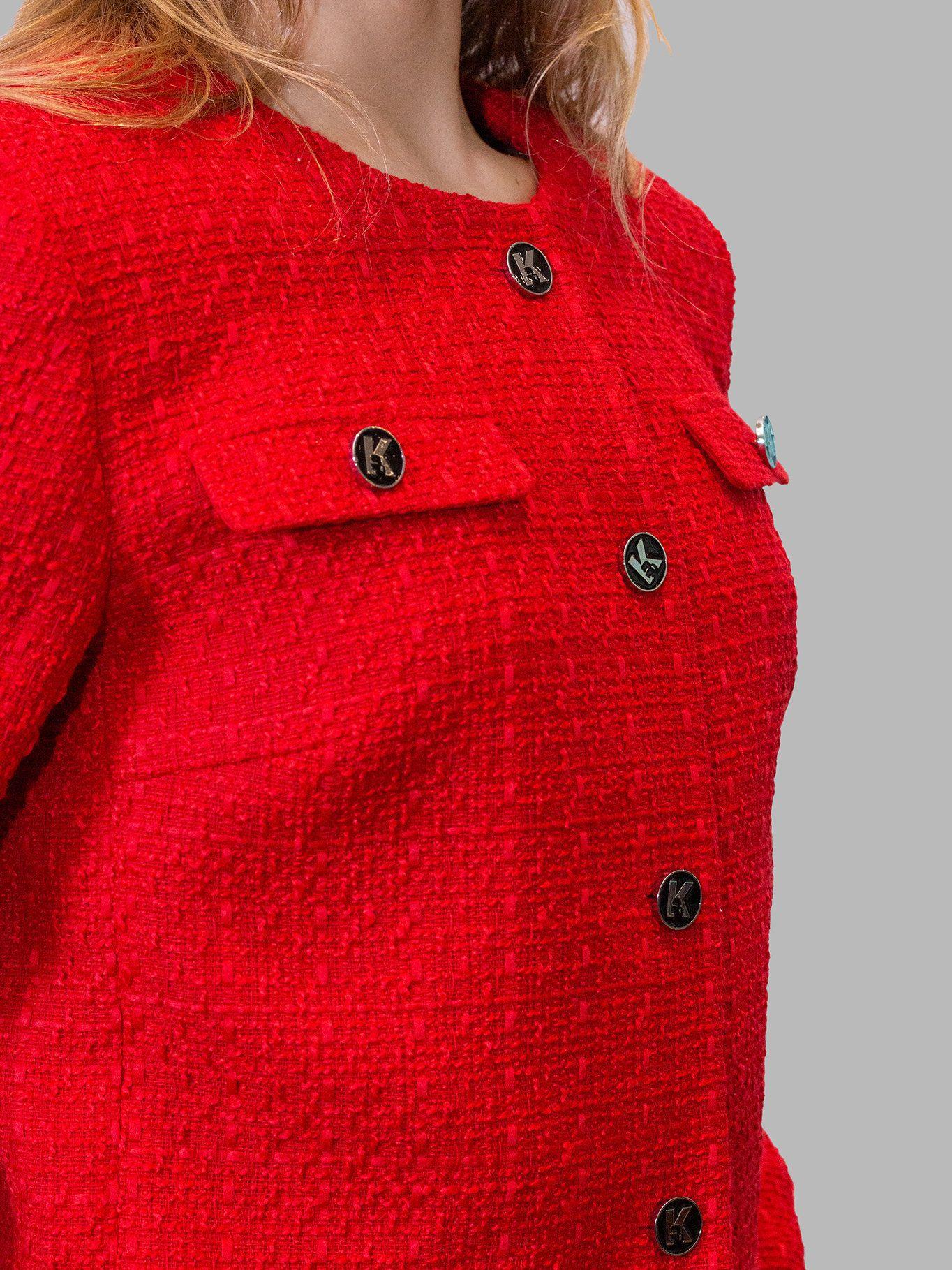 Chaqueta bouclé Rojo Karl Lagerfeld-2