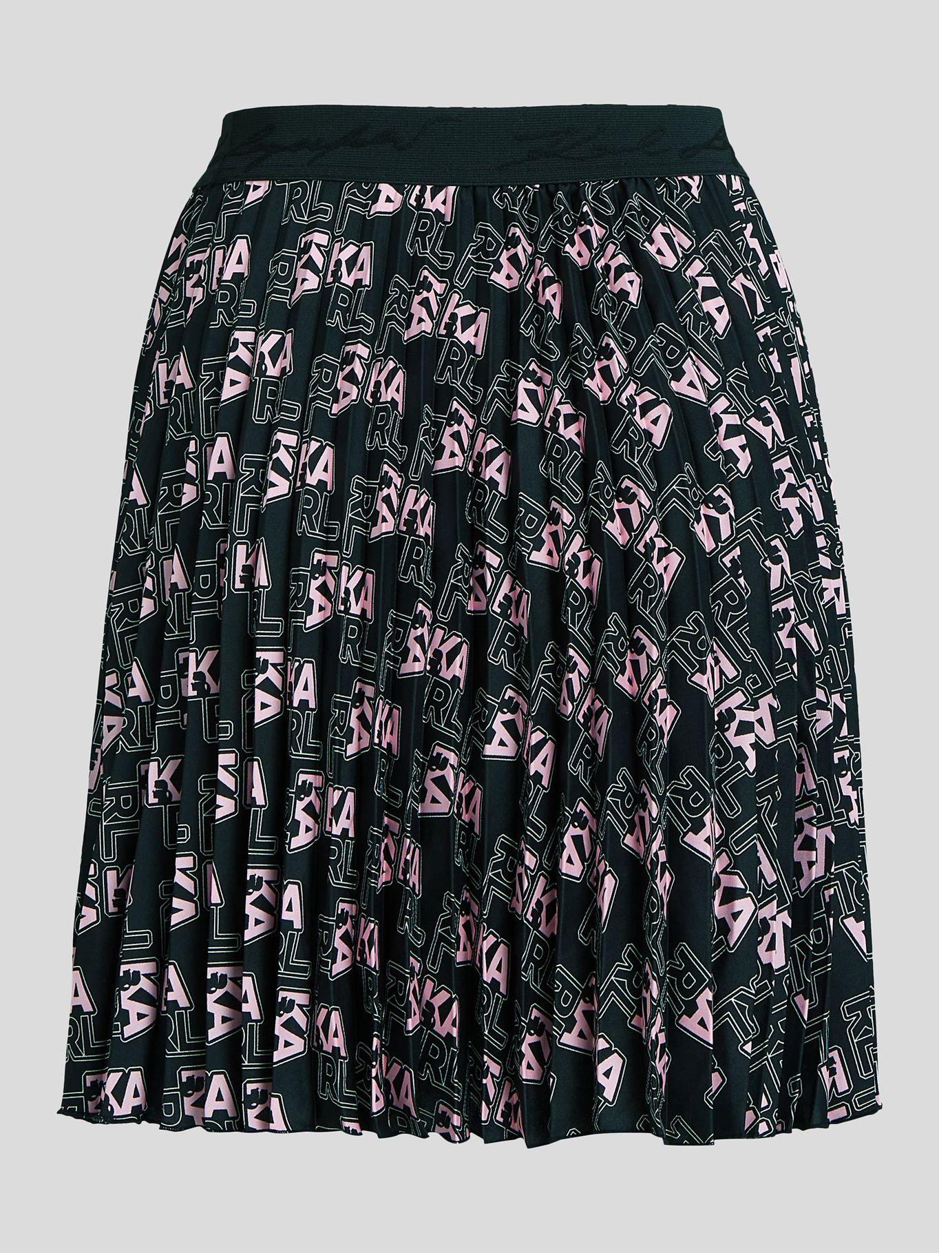Falda corta plisada con estampado Rosado Karl Lagerfeld-1