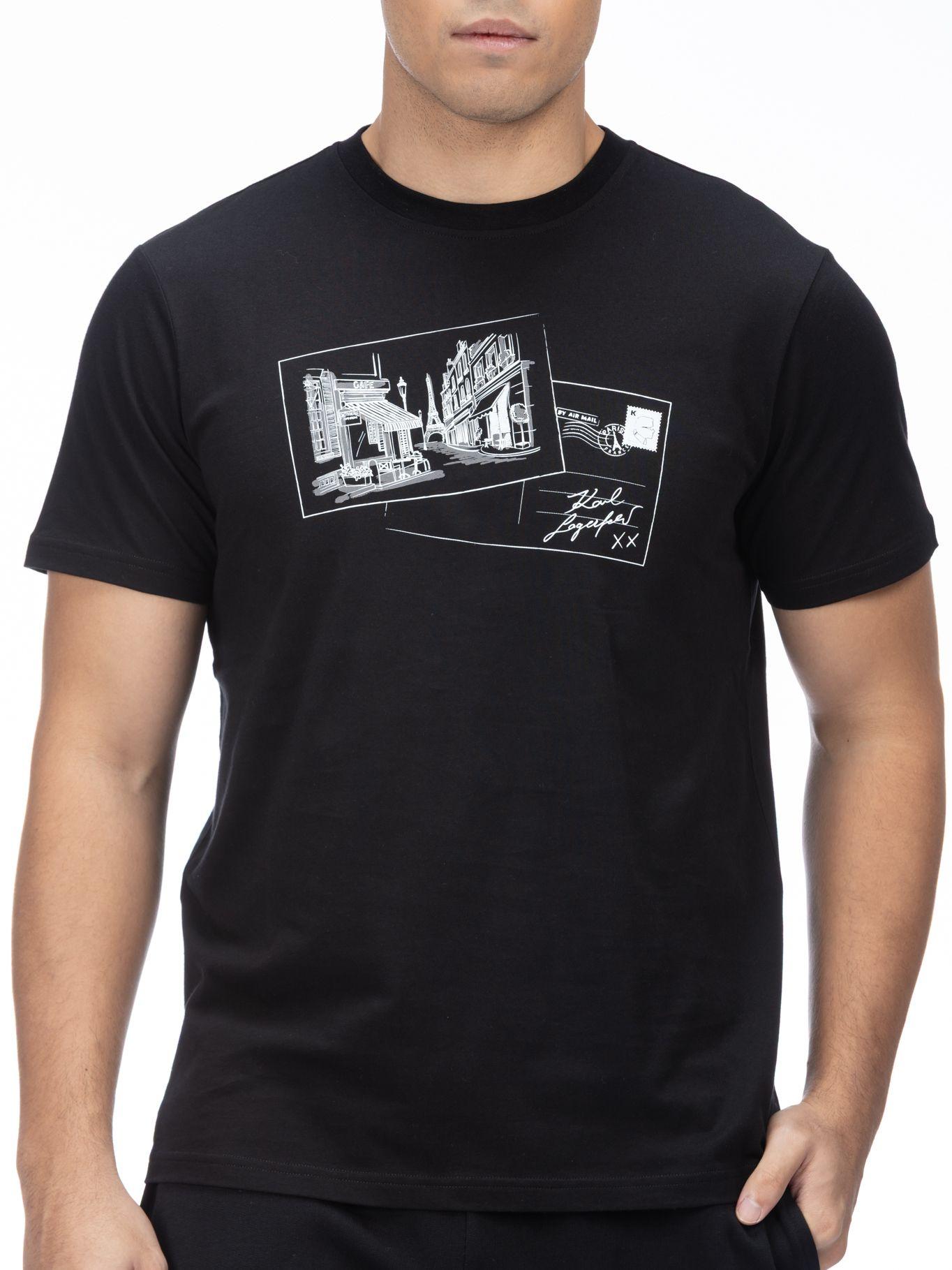 Polera estampado postal París Negro Karl Lagerfeld-4