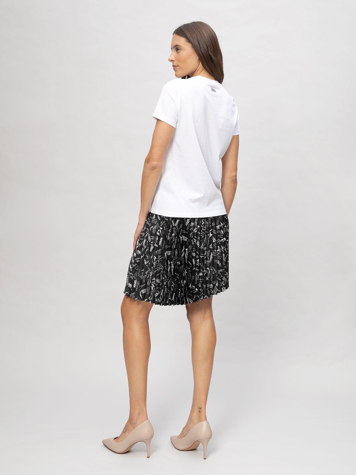 Polera con perfil de Karl en tejido bouclé Blanco Karl-2