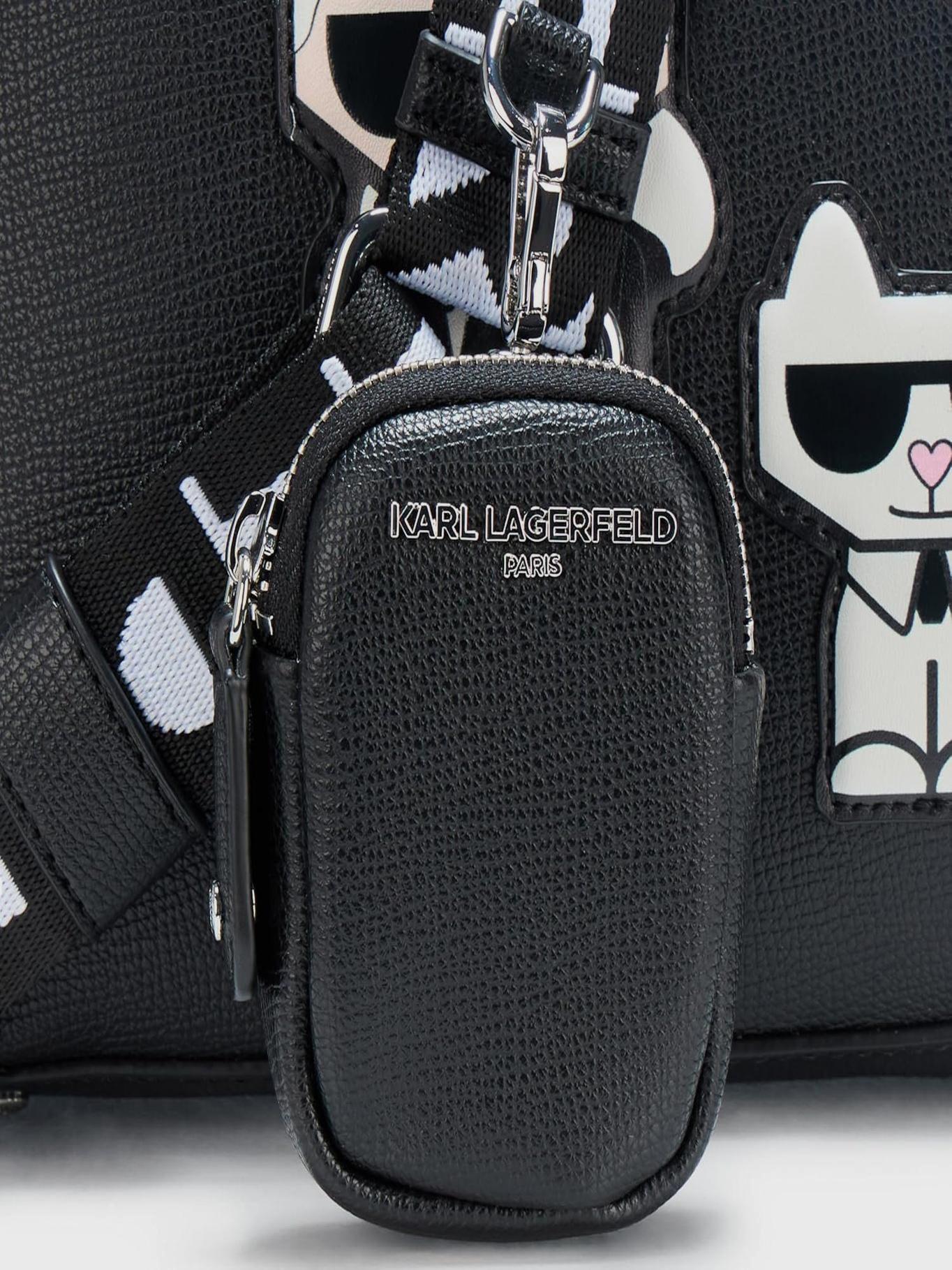 Cartera tote con parches - Maybelle Negro-2