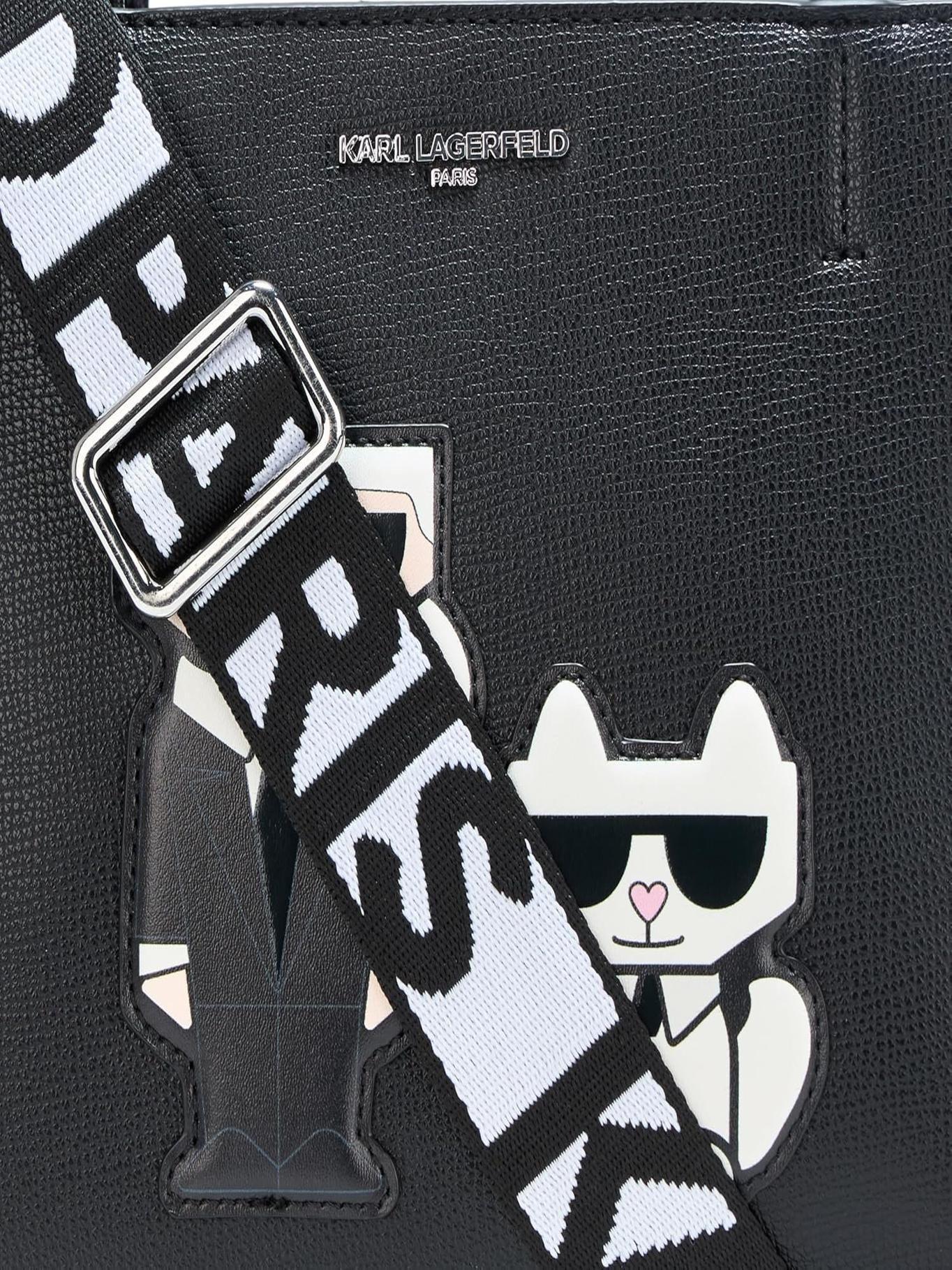 Cartera tote con parches - Maybelle Negro-3