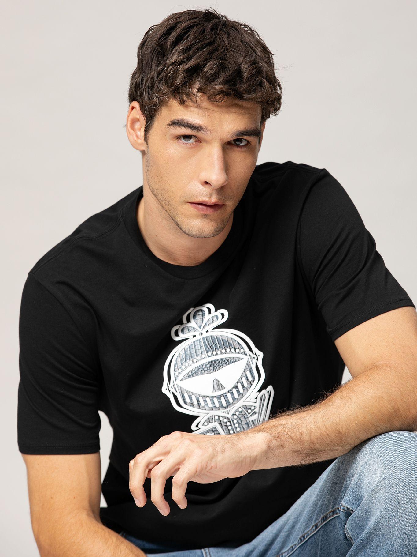 Polera con estampado armor dragon skin Karl Negro Karl-3