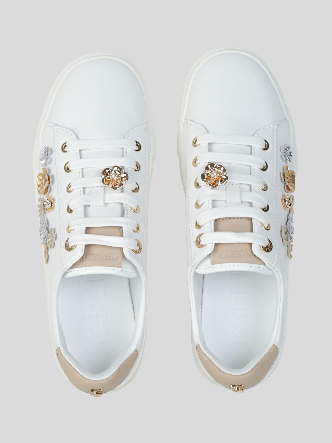 Zapatilla blancas aplicaciones metálicos Blanco-3