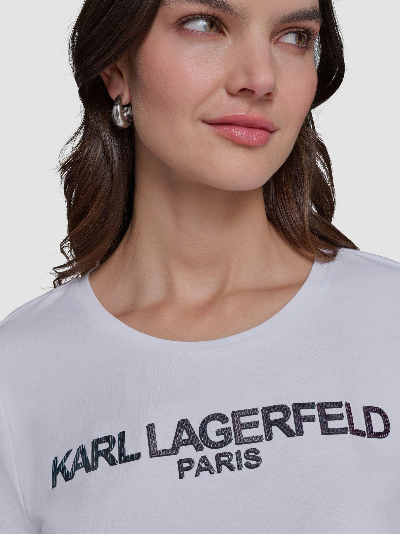 Polera con logo irridescent Blanca-4