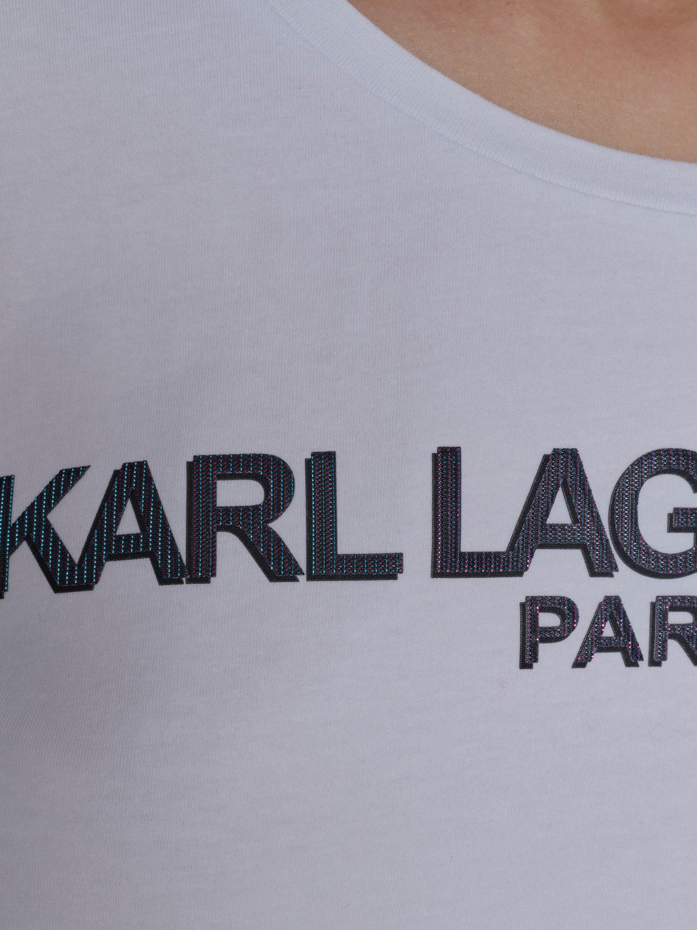Polera con logo irridescent Blanca-5