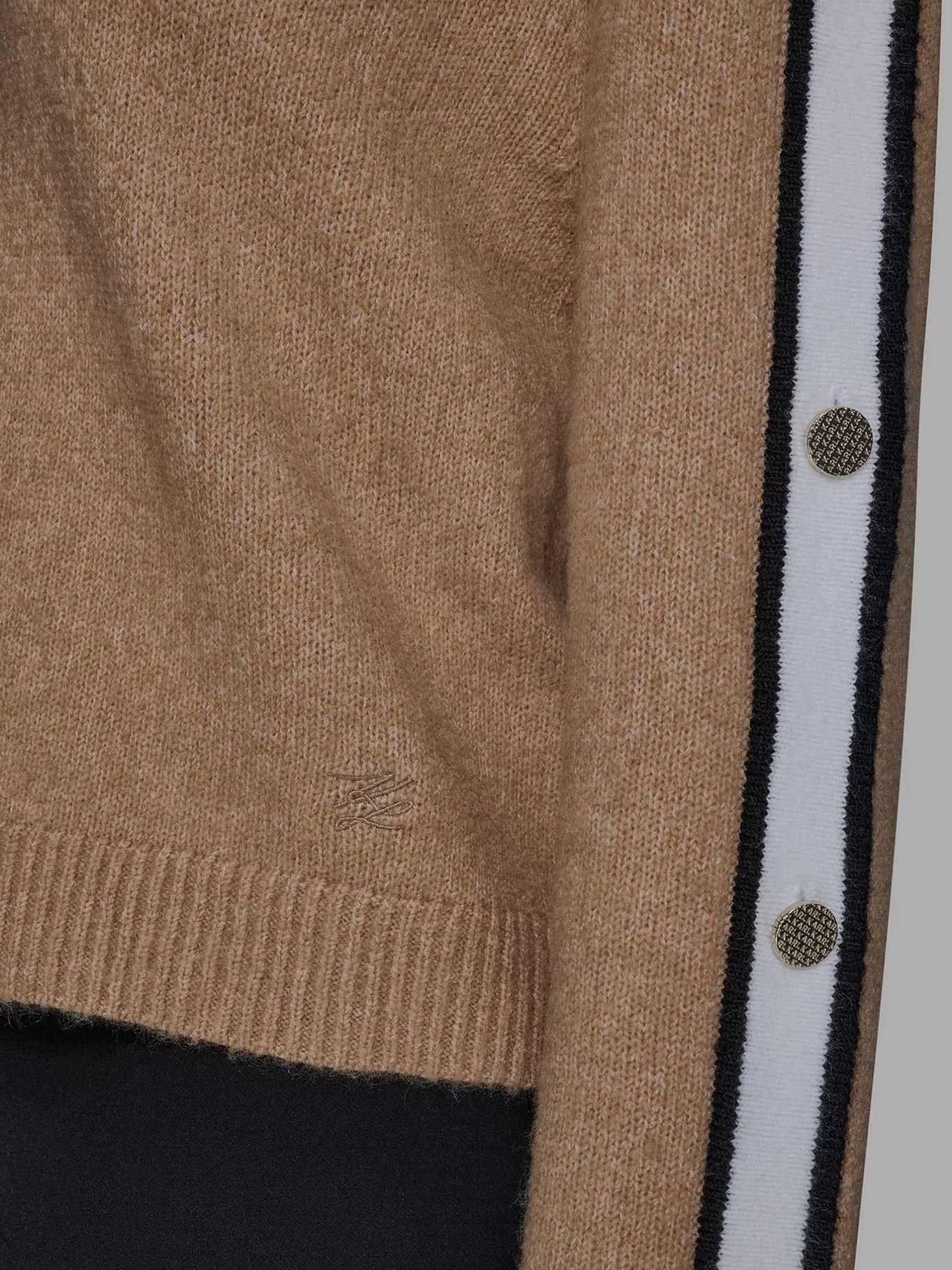 Sweater con botones en las mangas Beige Karl Lagerfeld-3