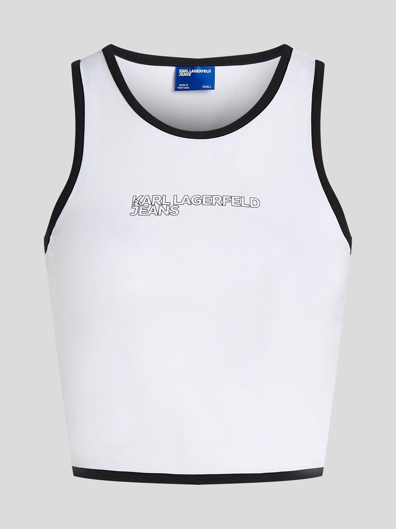 Polera sin mangas con ribete Blanco Karl Lagerfeld-4