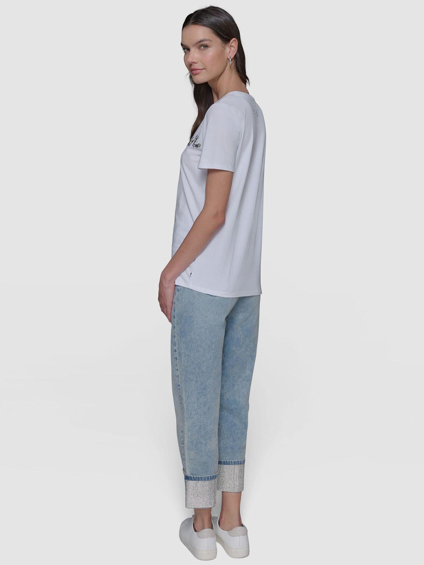 Polera estampado gráfico bonjour Blanco Karl Lagerfeld-2