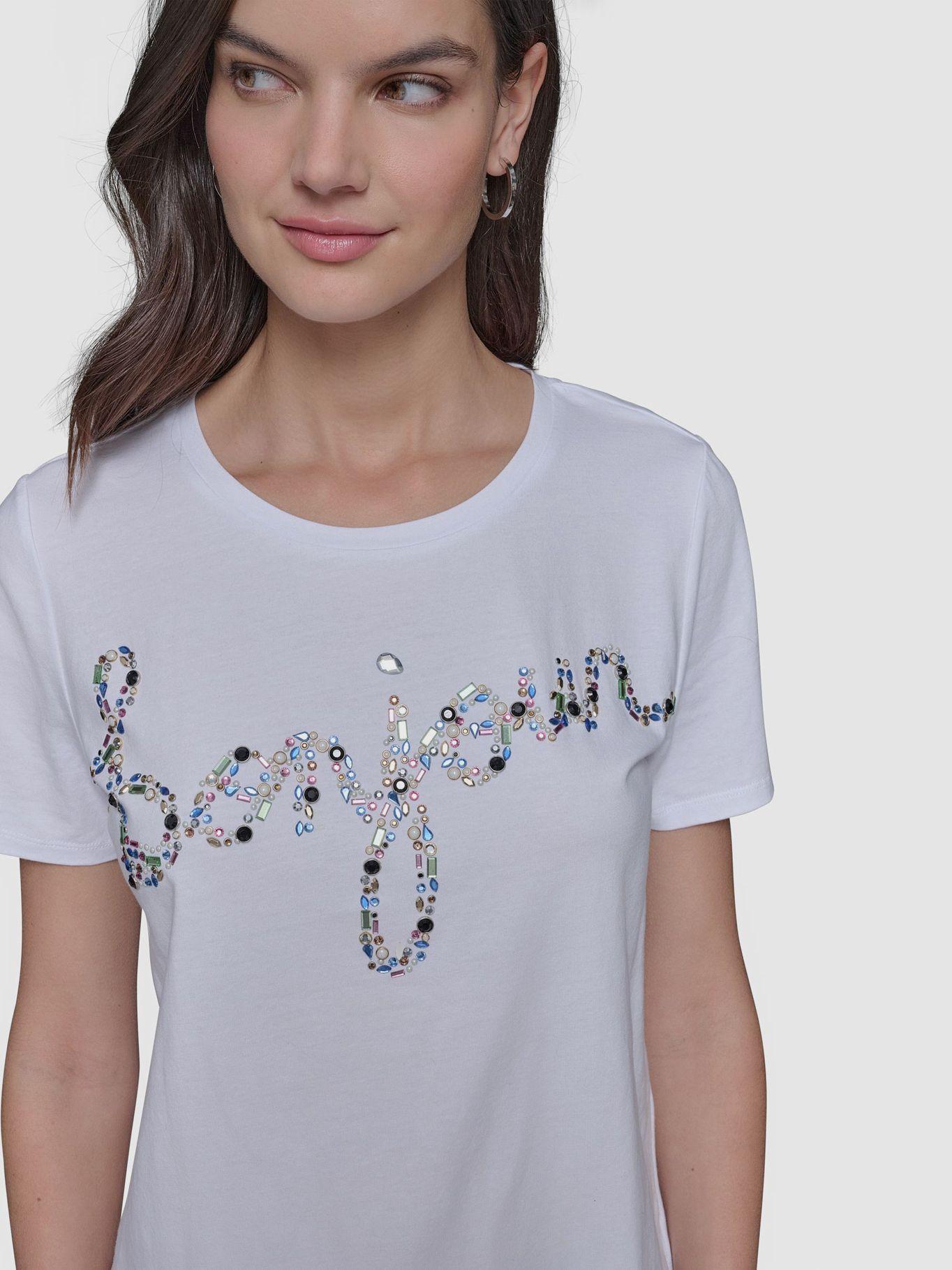 Polera estampado gráfico bonjour Blanco Karl Lagerfeld-3
