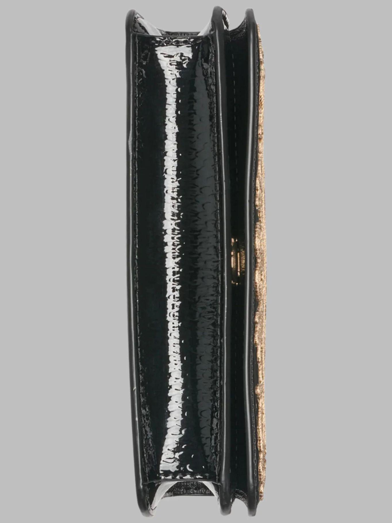 Cartera hombro logo bordado y cana metálica Dorado-4