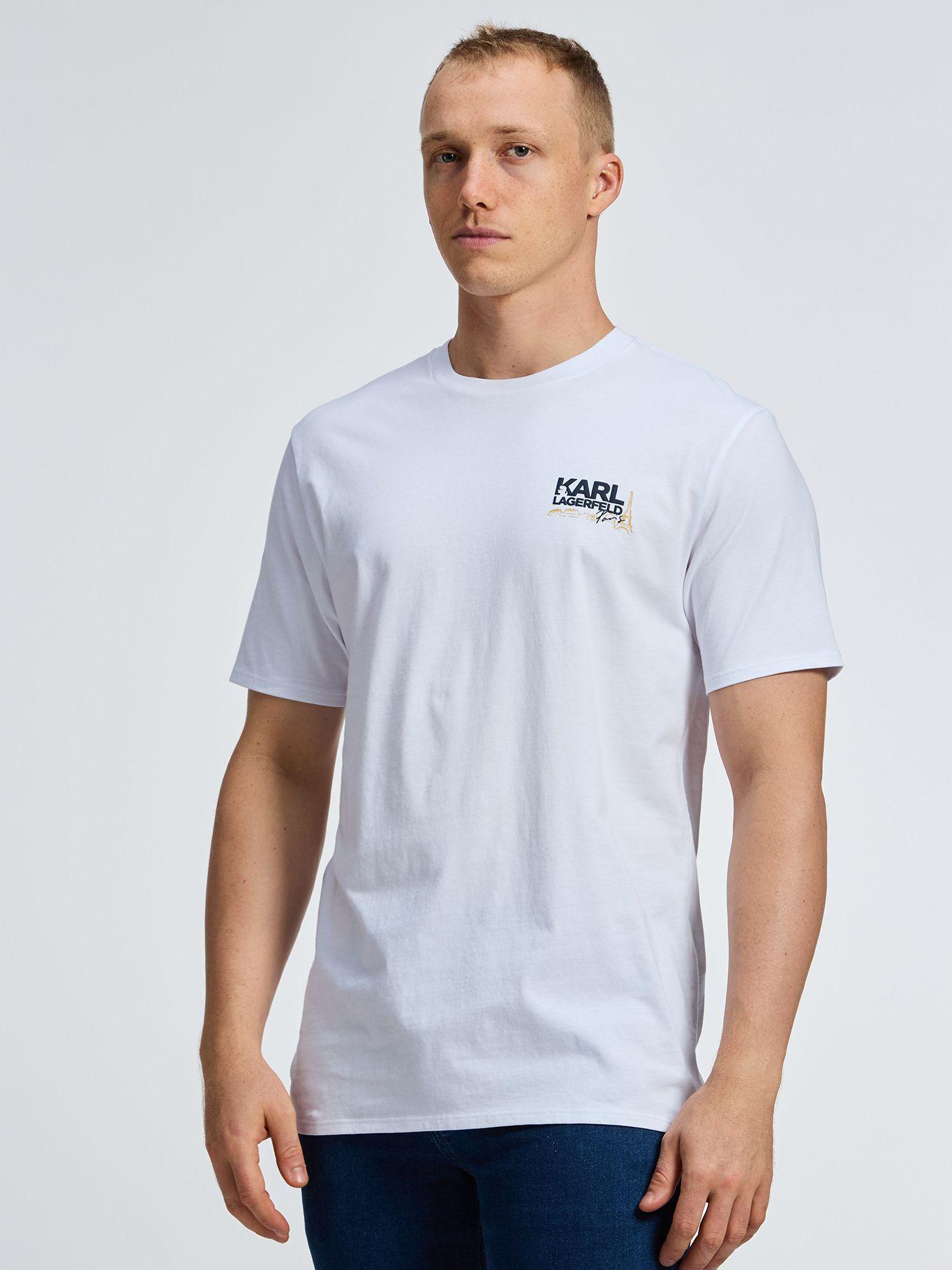 Polera logo gráfico Torre Eiffel Blanco Karl Lagerfeld-0