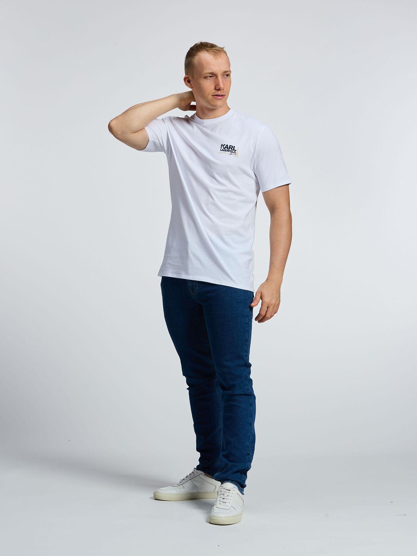 Polera logo gráfico Torre Eiffel Blanco Karl Lagerfeld-3