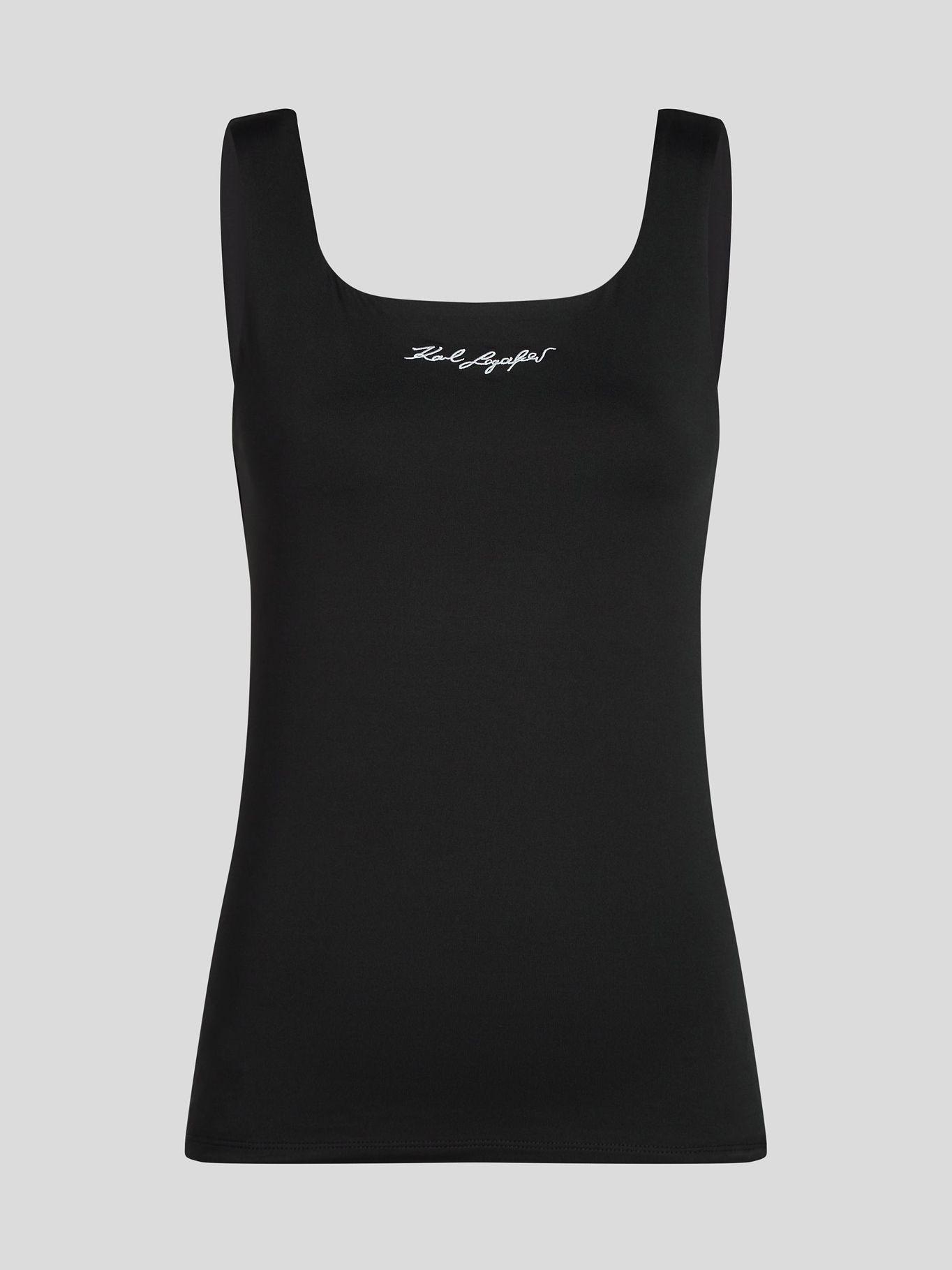 Polera con firma bordada Negro Karl Lagerfeld-0