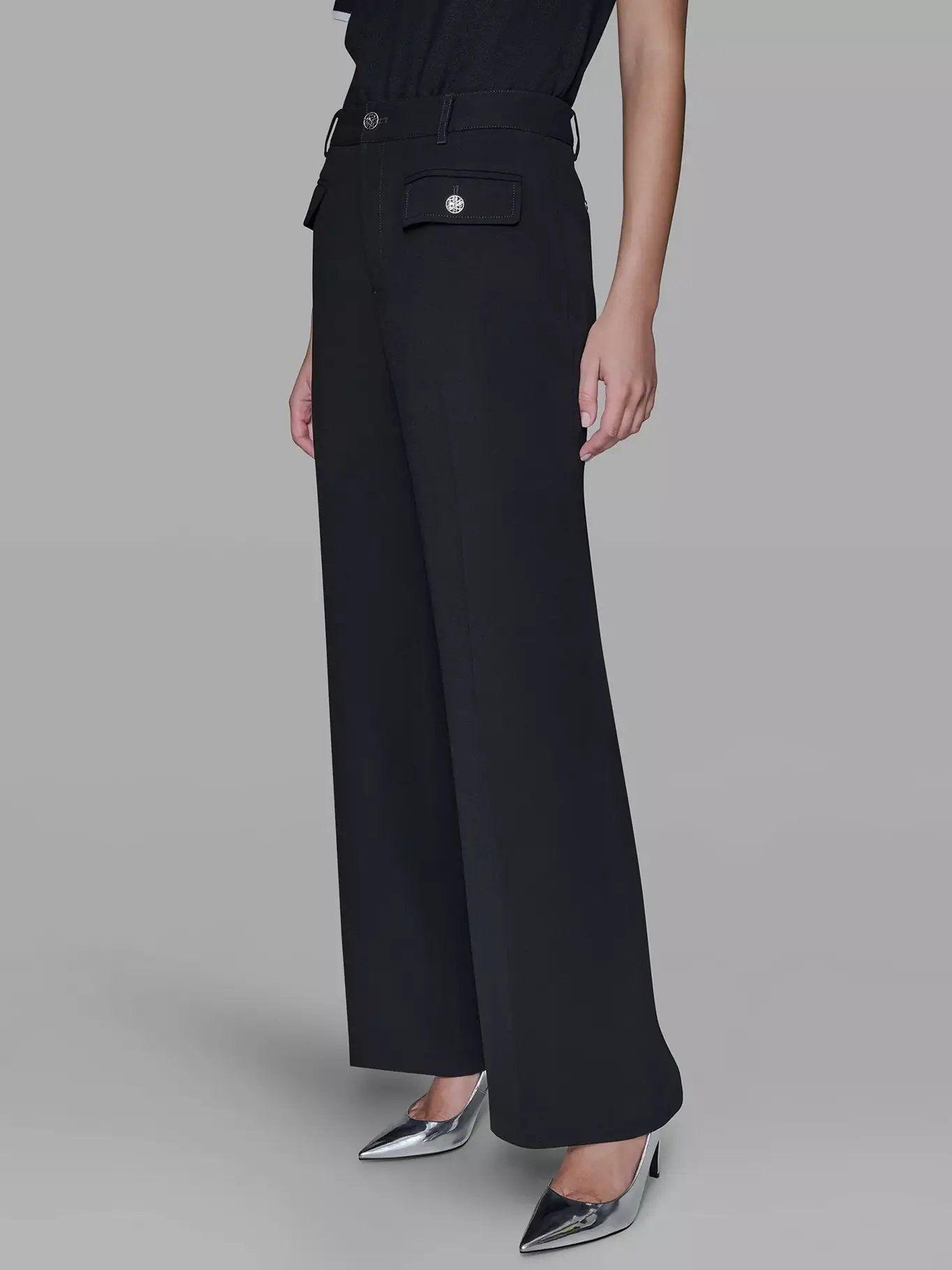 Pantalón de bolsillos de parche Negro Karl Lagerfeld-3