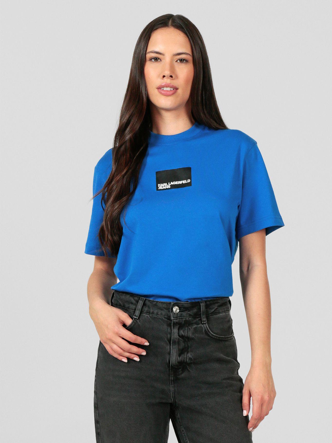 Polera regular con logo en caja Azul Karl Lagerfeld-0