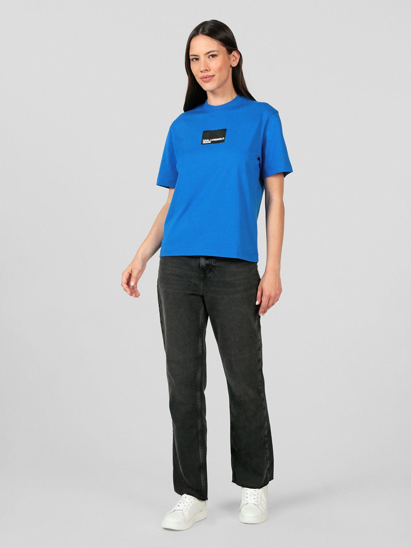 Polera regular con logo en caja Azul Karl Lagerfeld-1