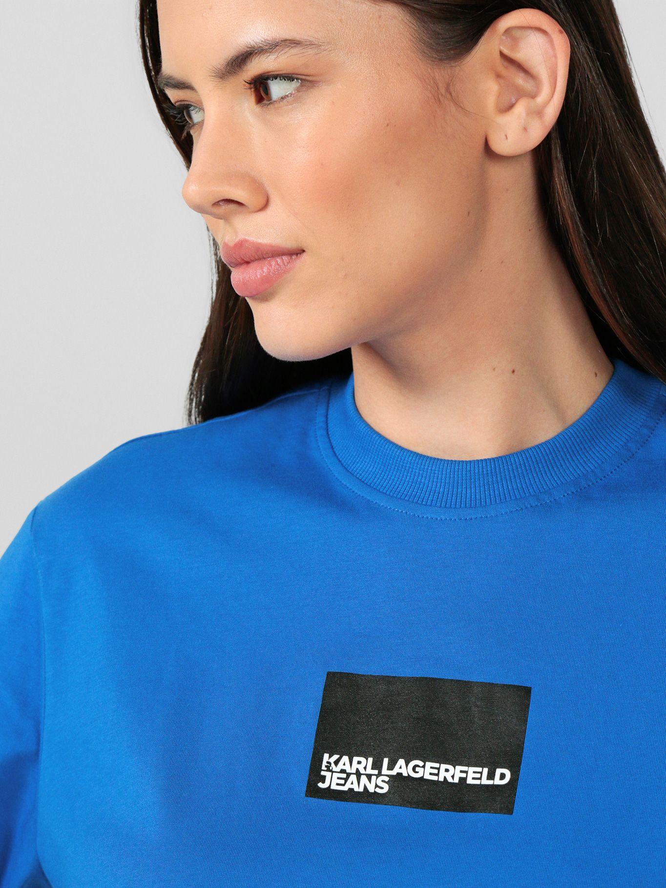 Polera regular con logo en caja Azul Karl Lagerfeld-4