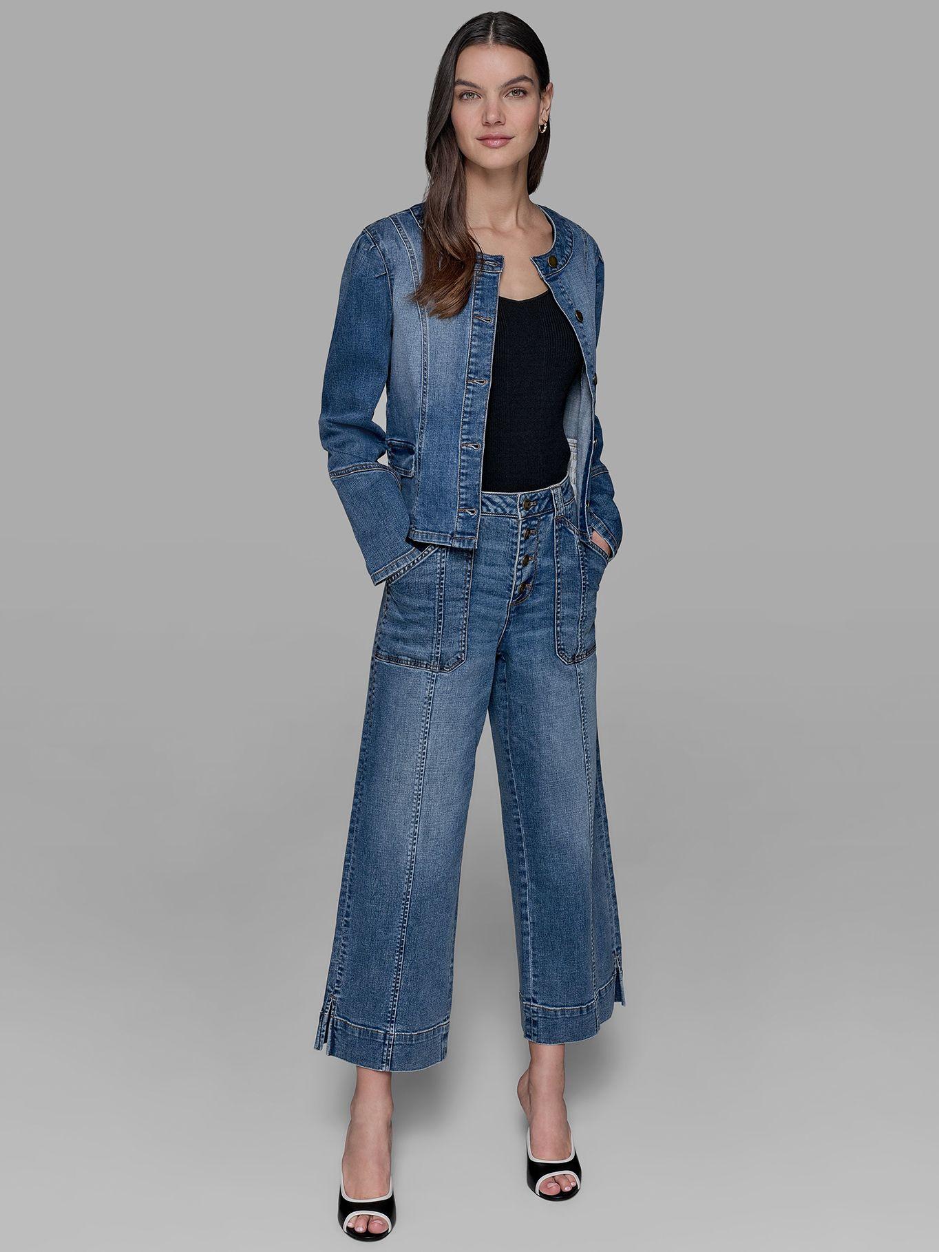 Chaqueta denim con cuello redondo Azul Karl Lagerfeld-1