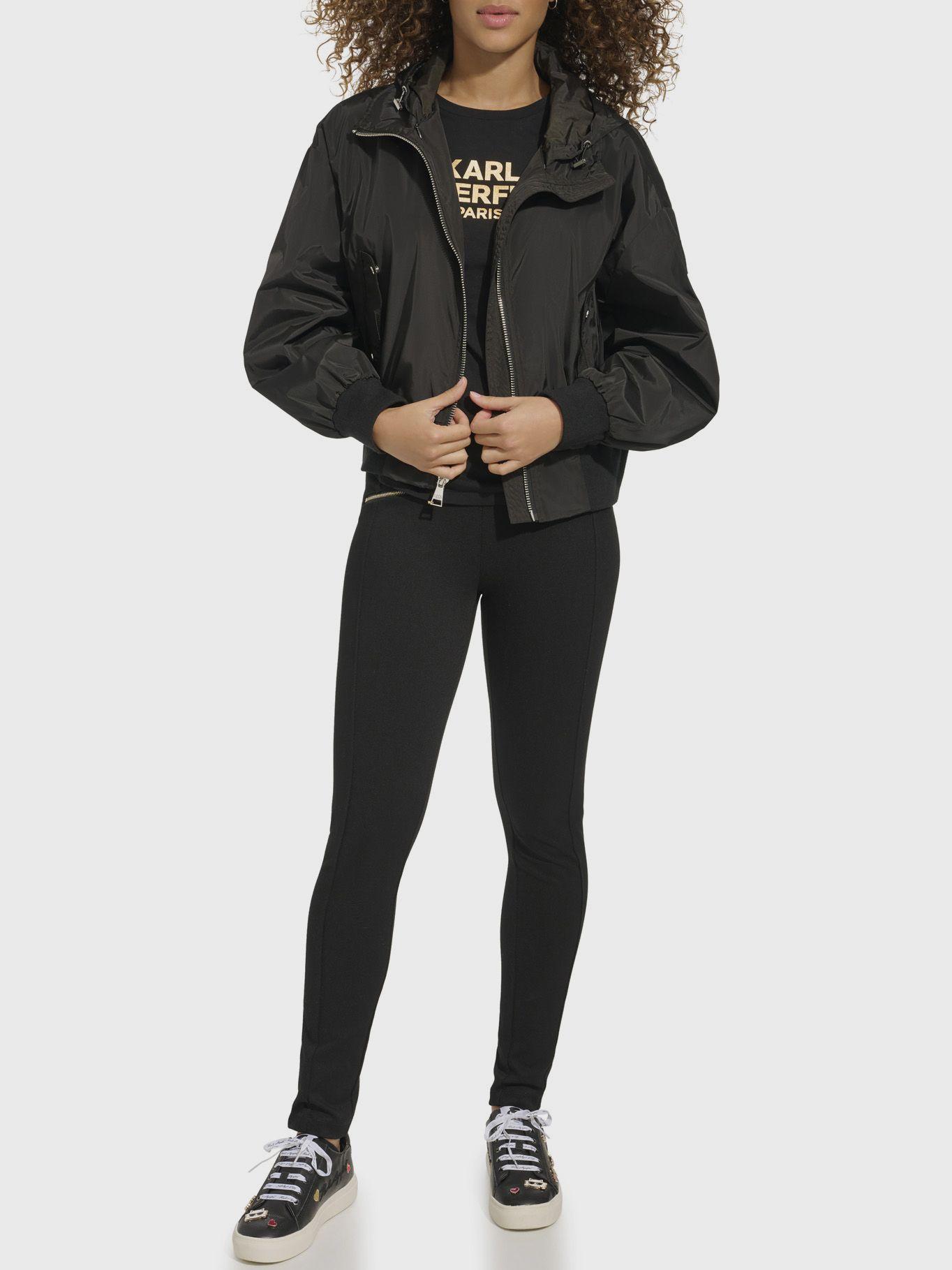 Chaqueta bomber y cuello con logo Negro Karl Lagerfeld-1