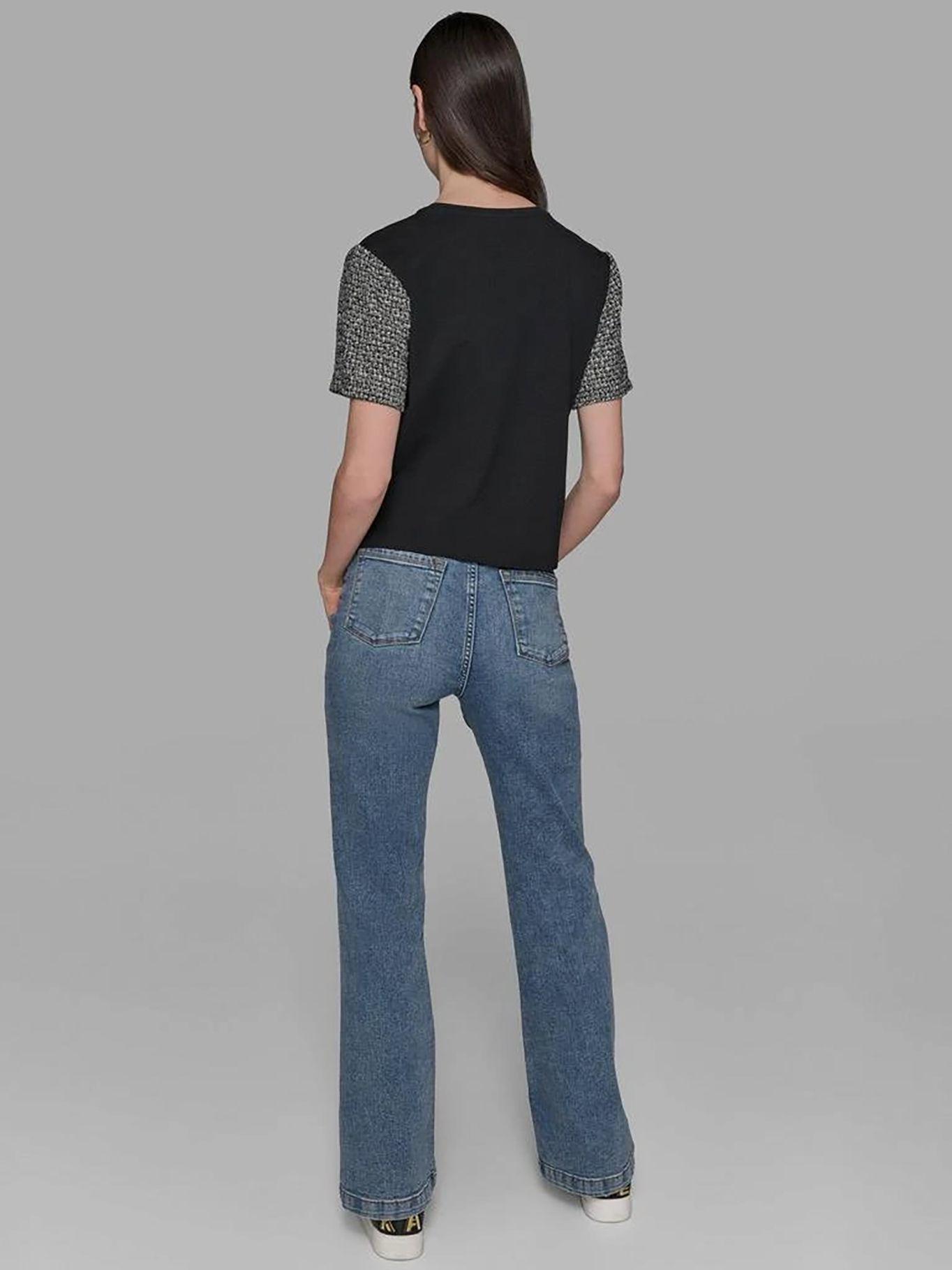 Top de punto con detalle de bolsillos Negro Karl-2