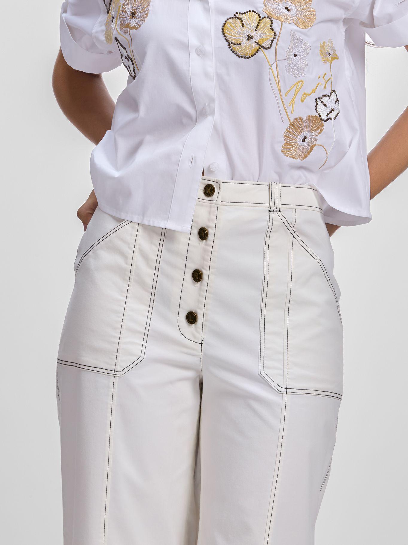 Pantalón ancho y talle alto Negro Karl Lagerfeld-1