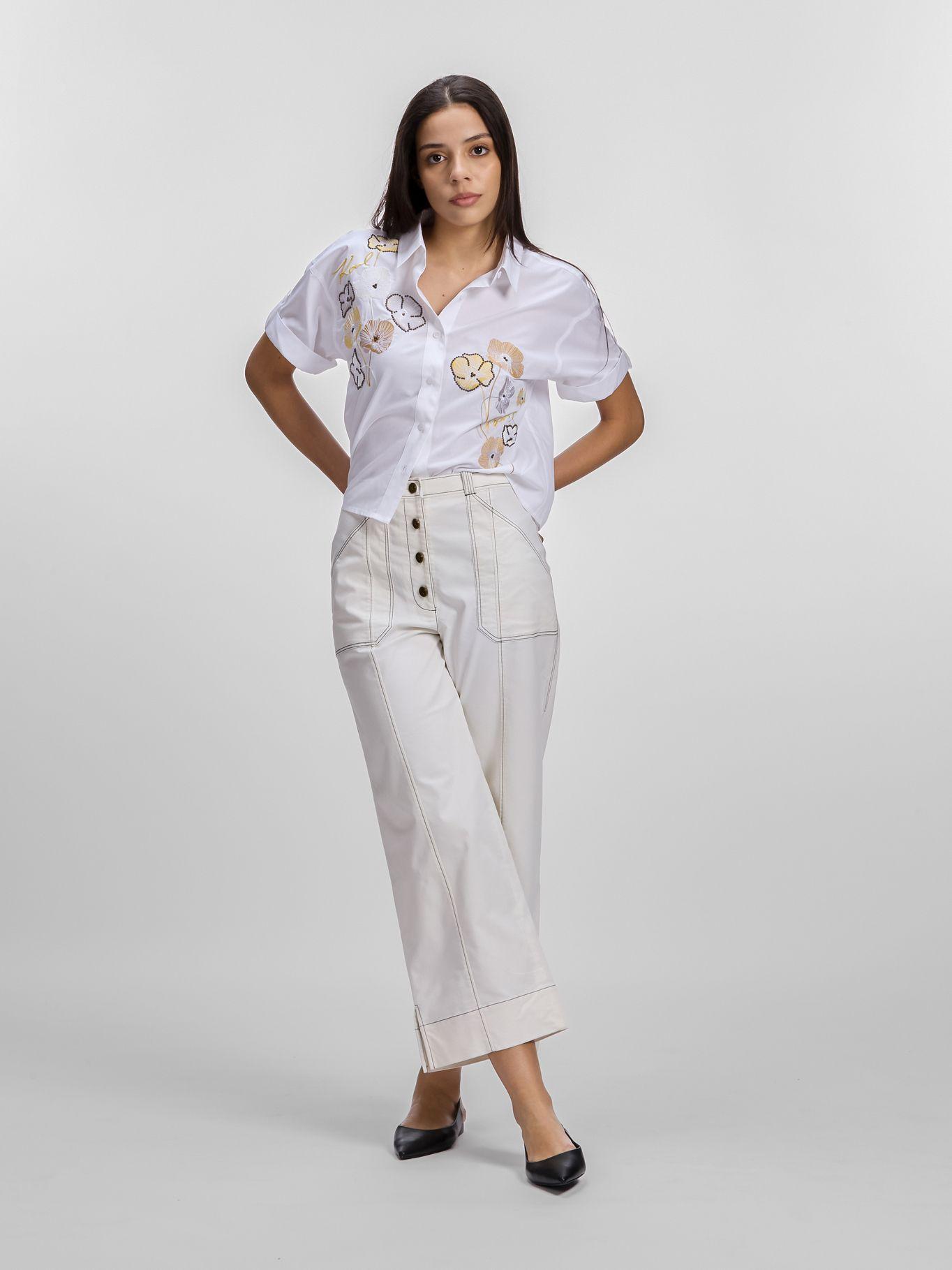 Pantalón ancho y talle alto Negro Karl Lagerfeld-3