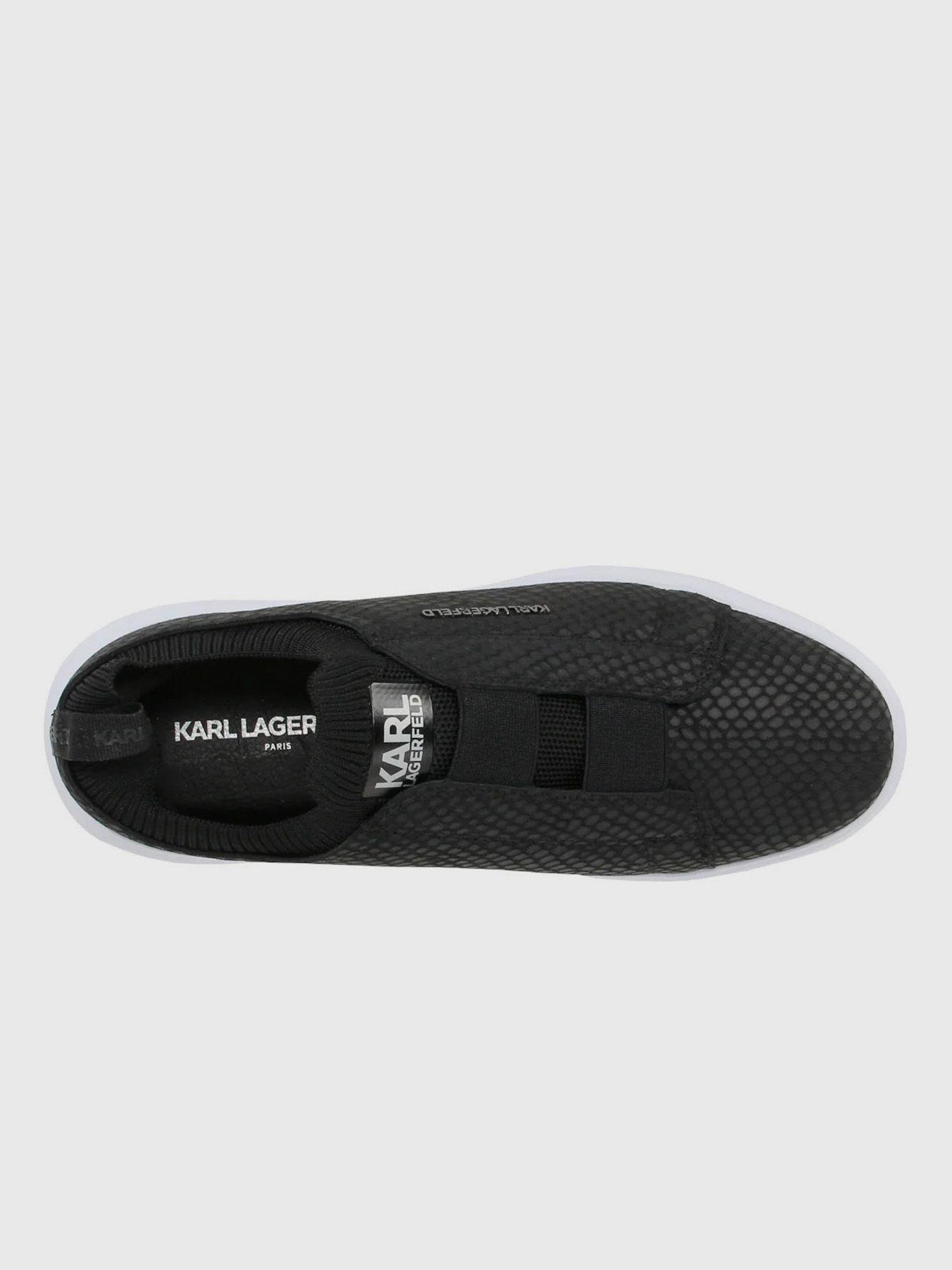 Zapatilla laceles estampado reptil Negro Karl Lagerfeld-2