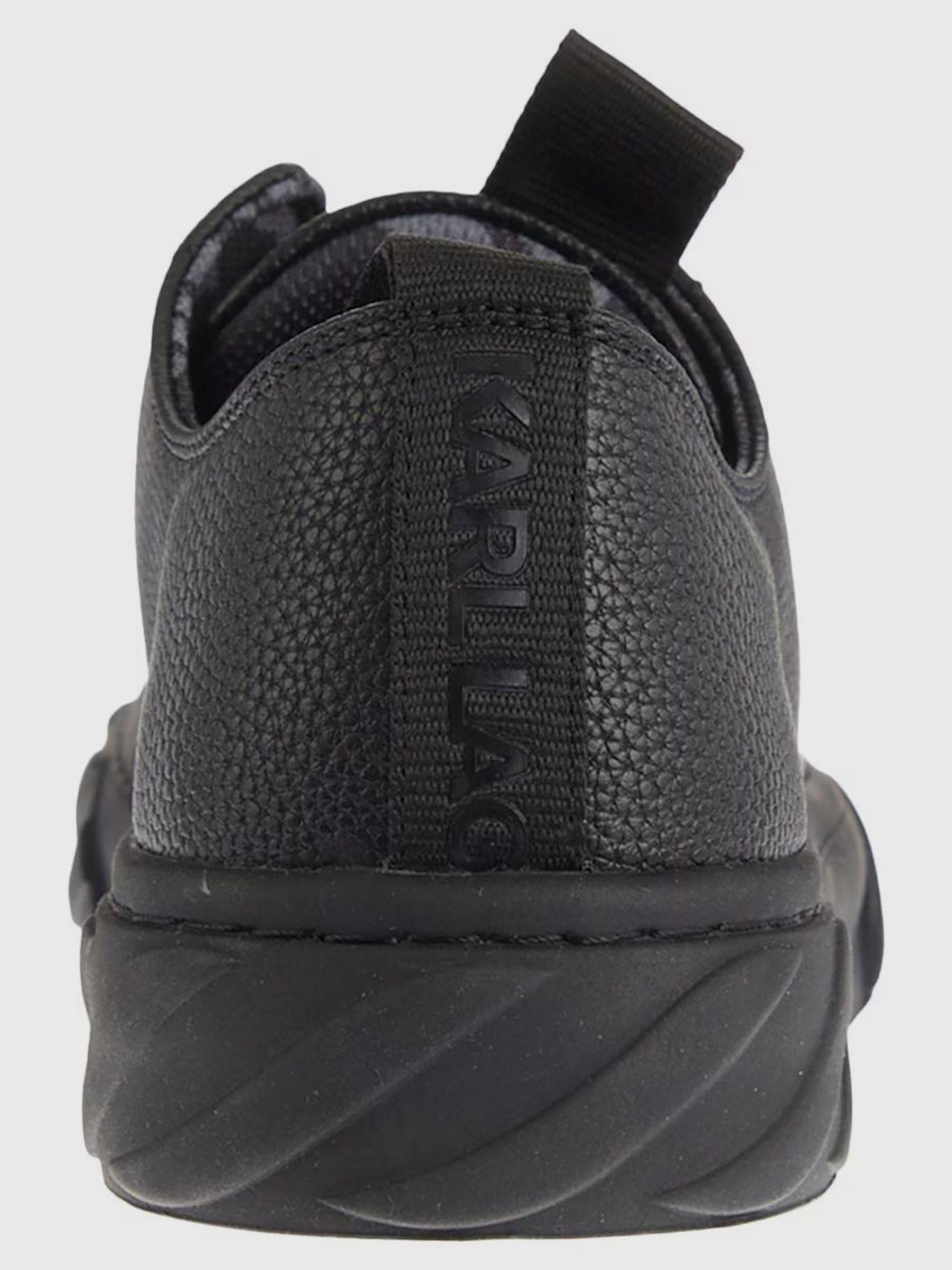 Zapatillas perfil bajo en cuero logo bordado Negro-2