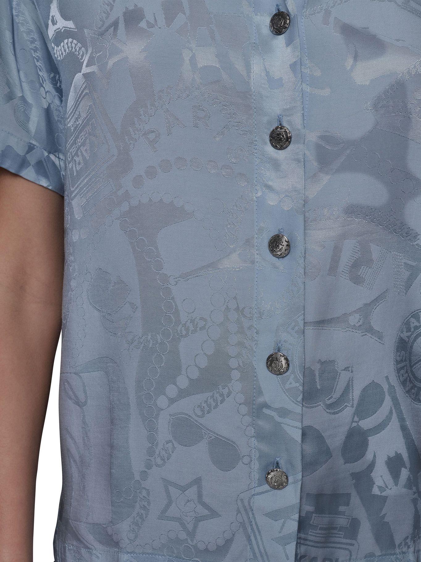 Blusa jacquard de manga corta Azul Karl Lagerfeld-5