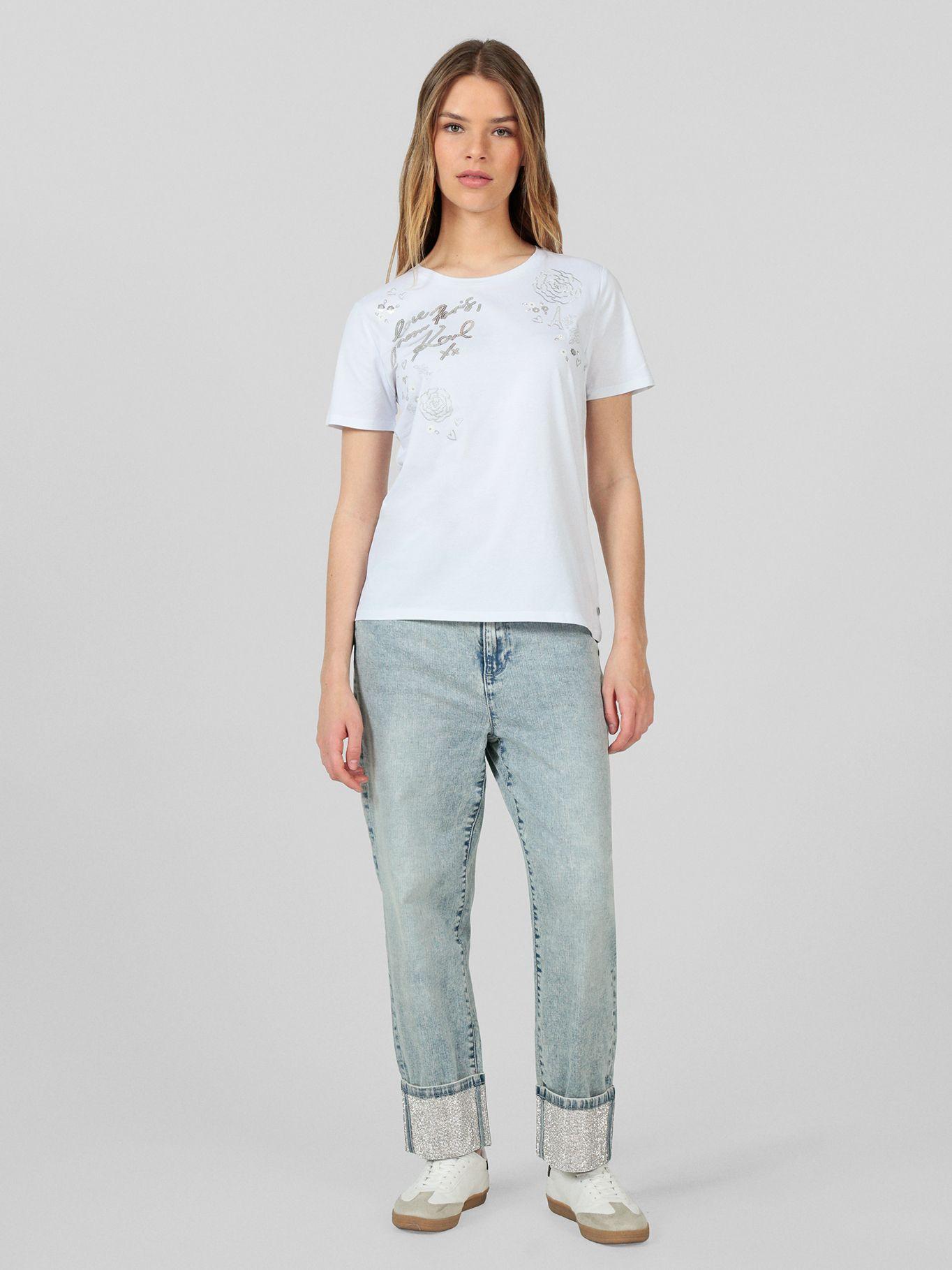 Polera estampado distintivos Karl Blanco Karl Lagerfeld-1