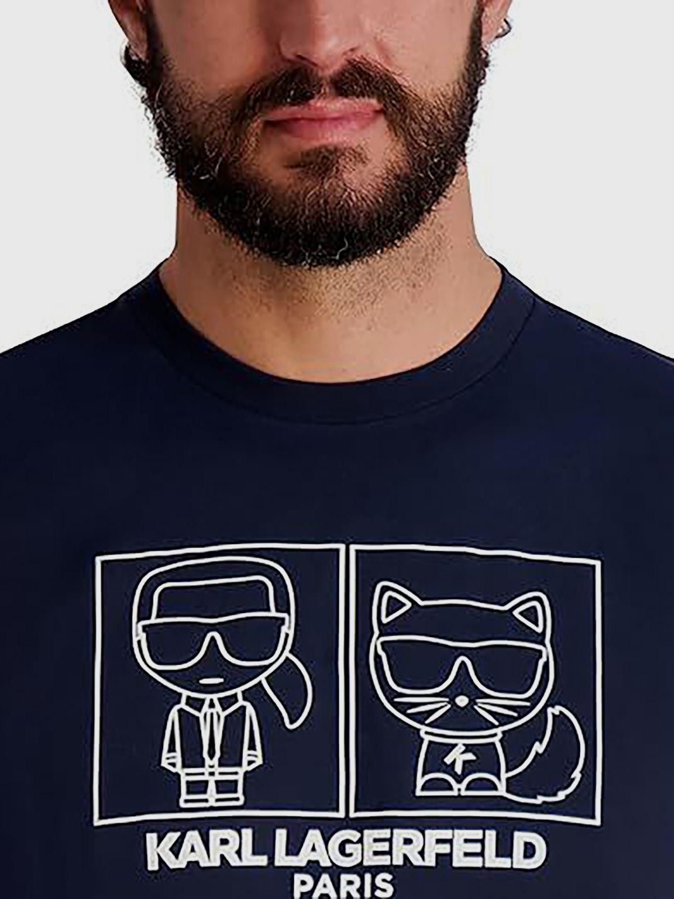 Polera estampado Karl Choupette Negro Karl Lagerfeld-4