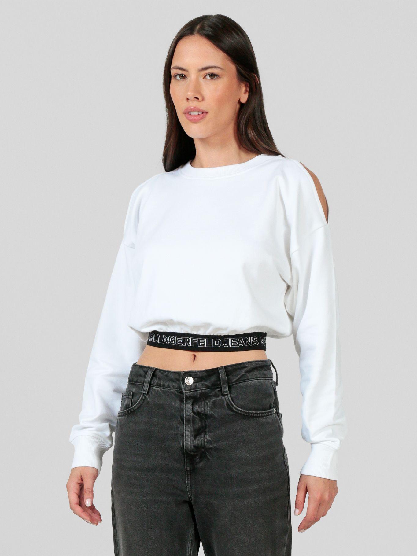 Polerón con hombros descubiertos Blanco Karl Lagerfeld-0