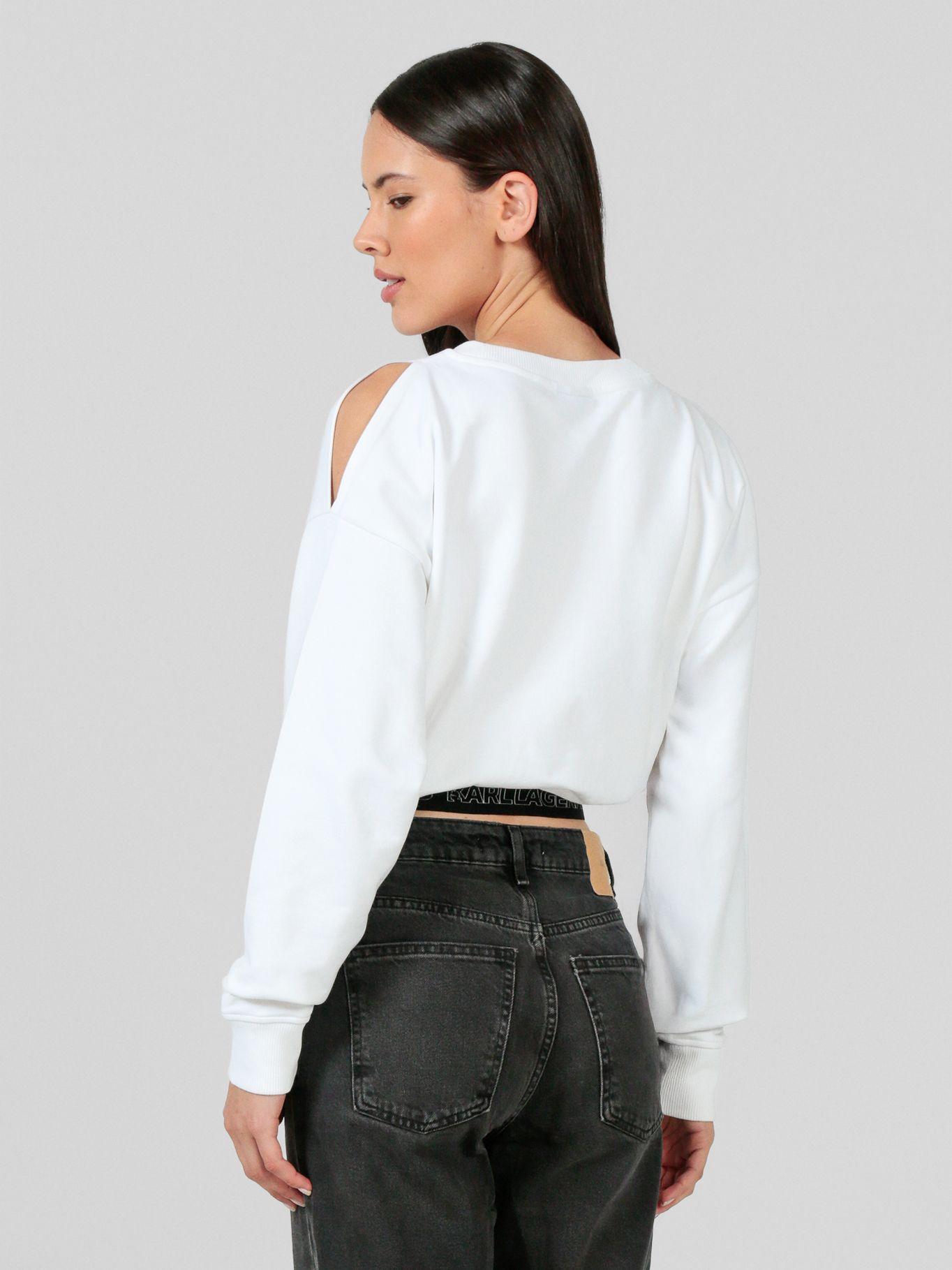 Polerón con hombros descubiertos Blanco Karl Lagerfeld-2